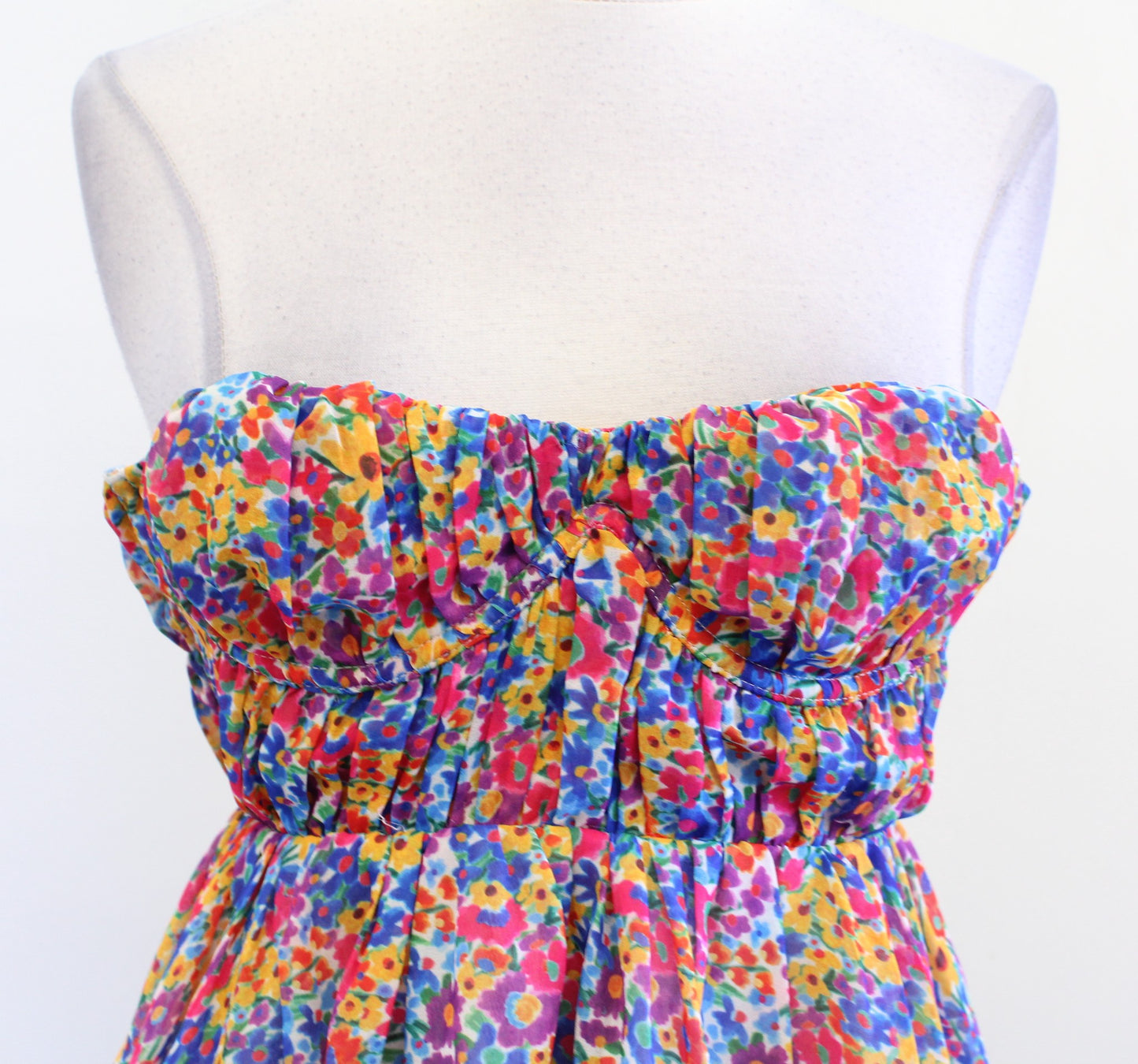 For Love and Lemons Sasha Floral Strapless Bustier Corset Mini Dress Size XS