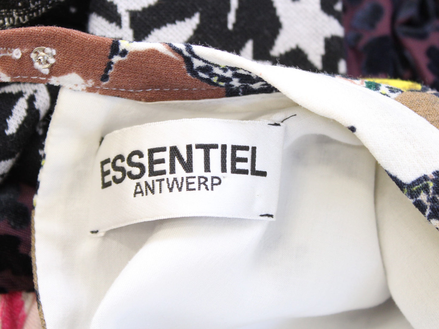 Essentiel Antwerp Floral Flare A Line Mini Dress Size 38 Brown Black Yellow