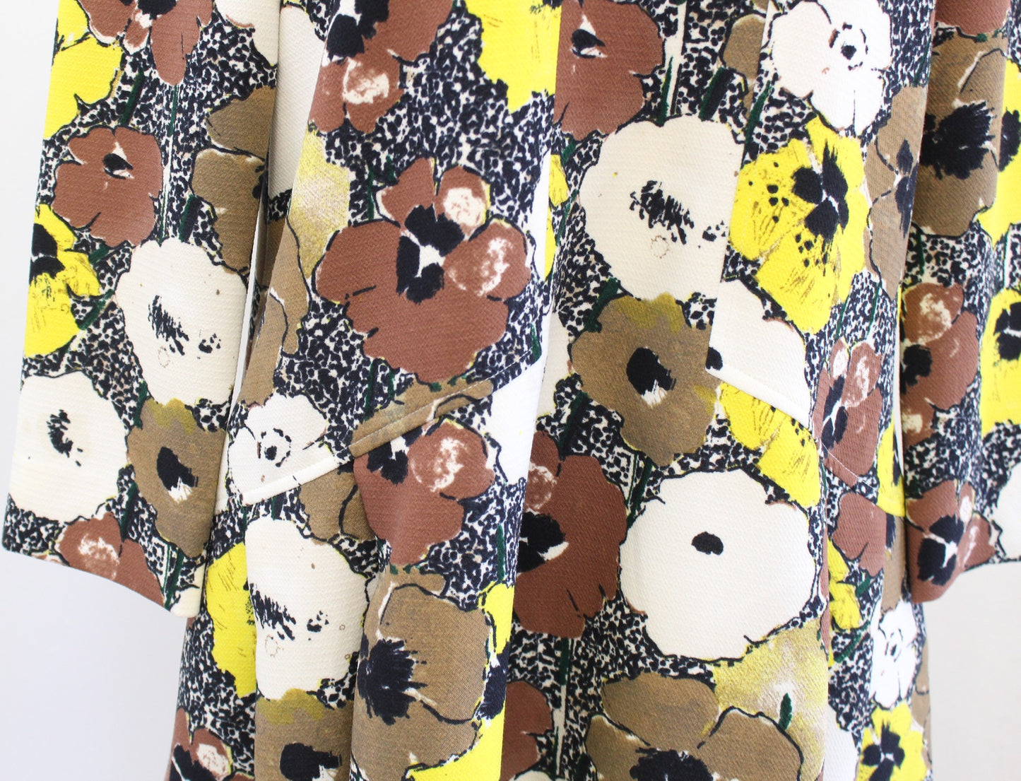 Essentiel Antwerp Floral Flare A Line Mini Dress Size 38 Brown Black Yellow