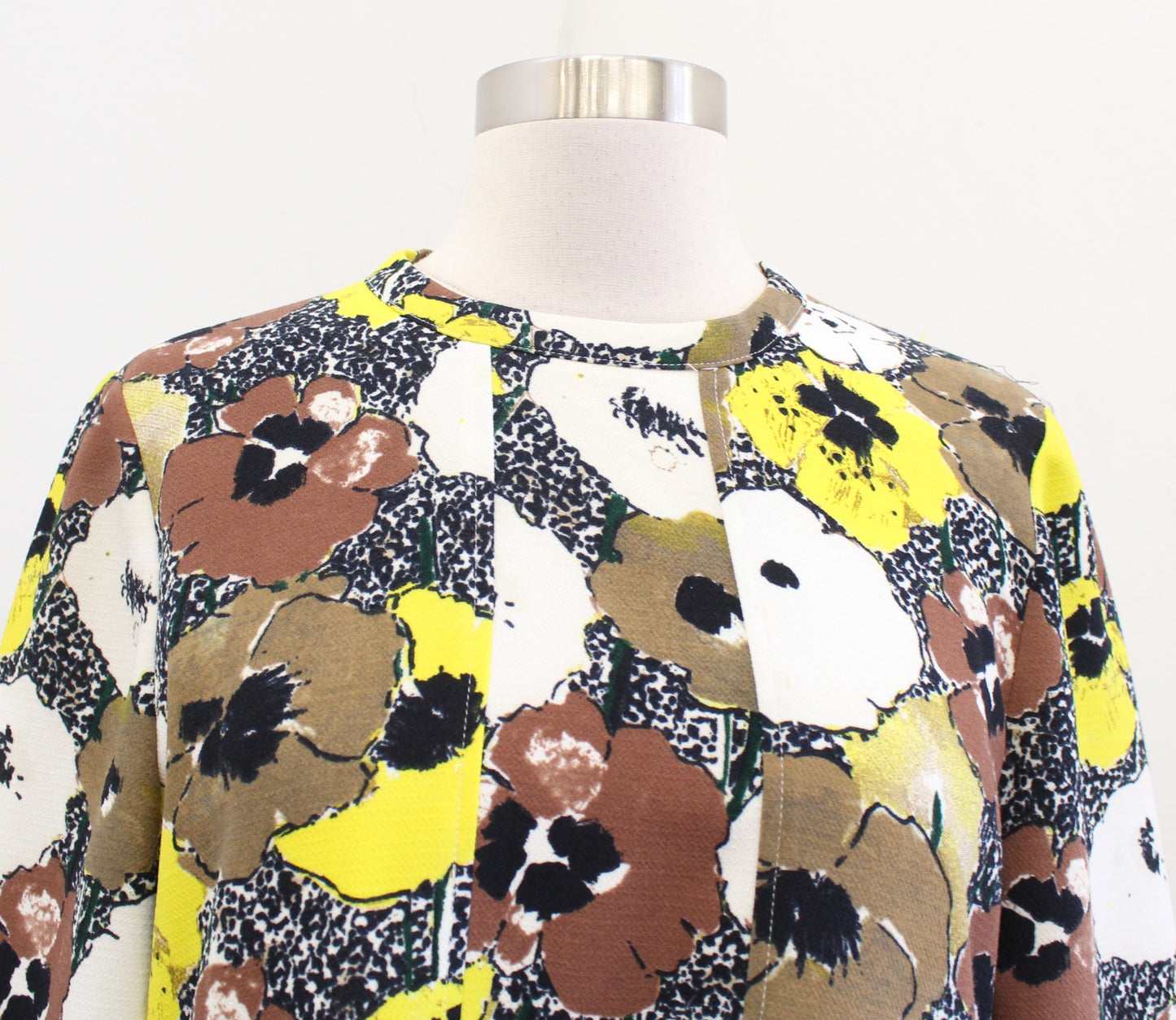 Essentiel Antwerp Floral Flare A Line Mini Dress Size 38 Brown Black Yellow