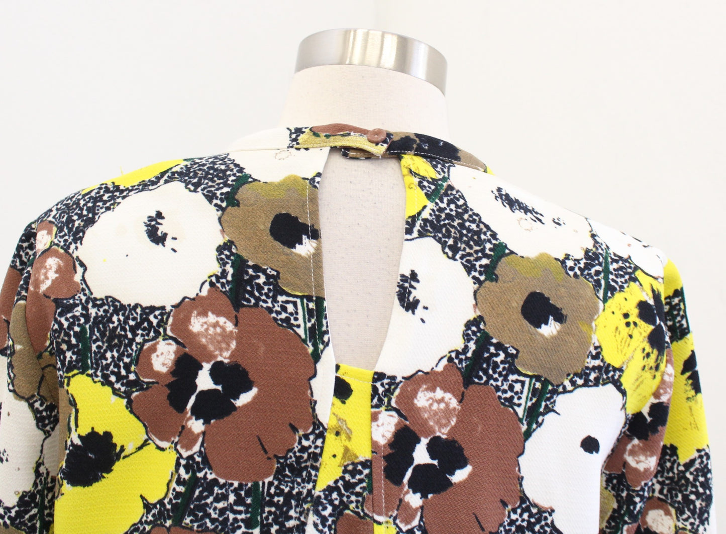 Essentiel Antwerp Floral Flare A Line Mini Dress Size 38 Brown Black Yellow