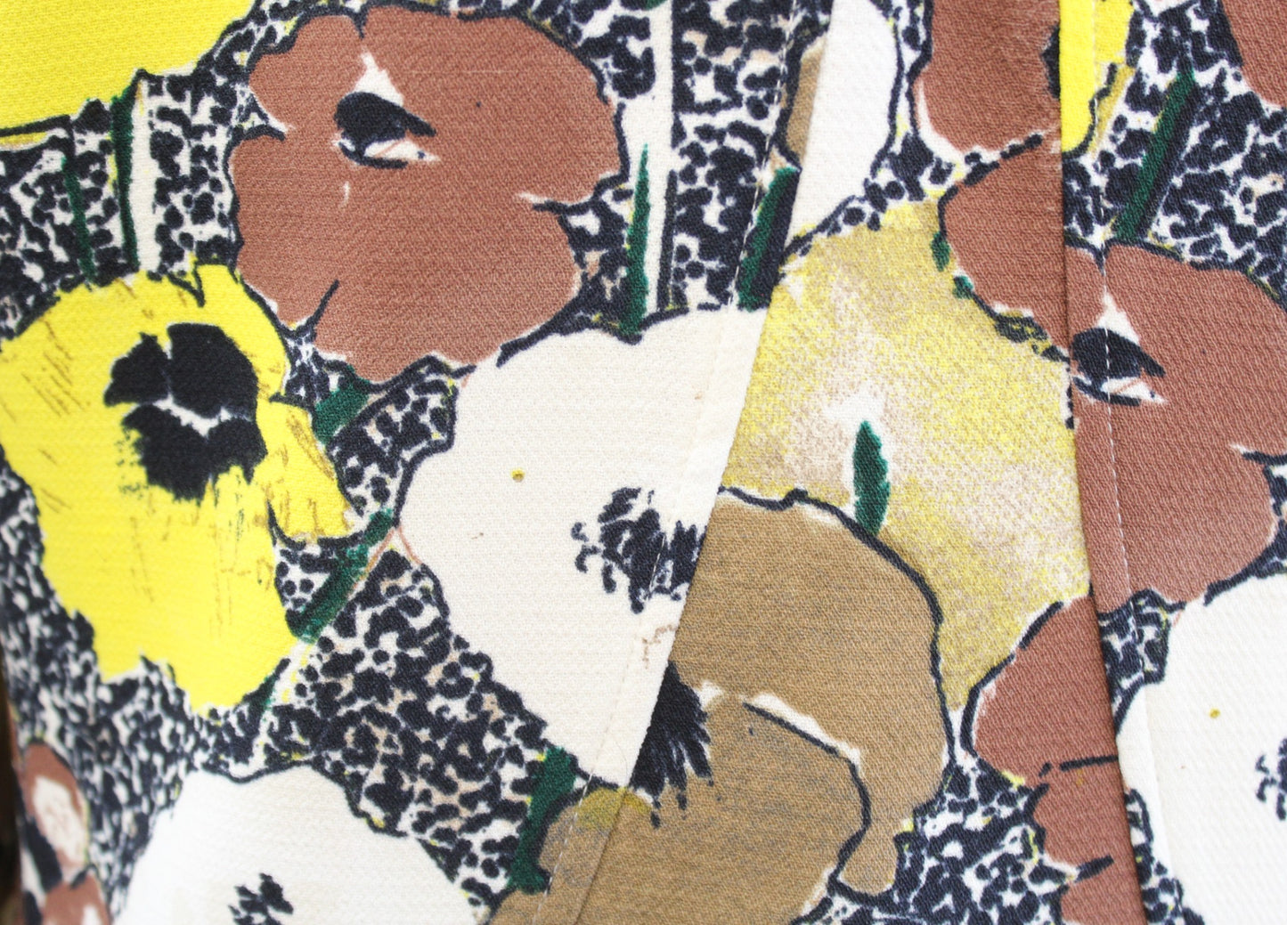 Essentiel Antwerp Floral Flare A Line Mini Dress Size 38 Brown Black Yellow