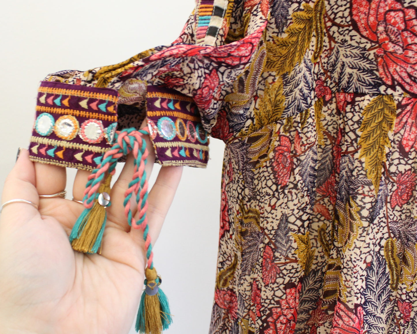 NWT Verb by Pallavi Singhee Anthropologie Embroidered Tunic Top Blouse Size L