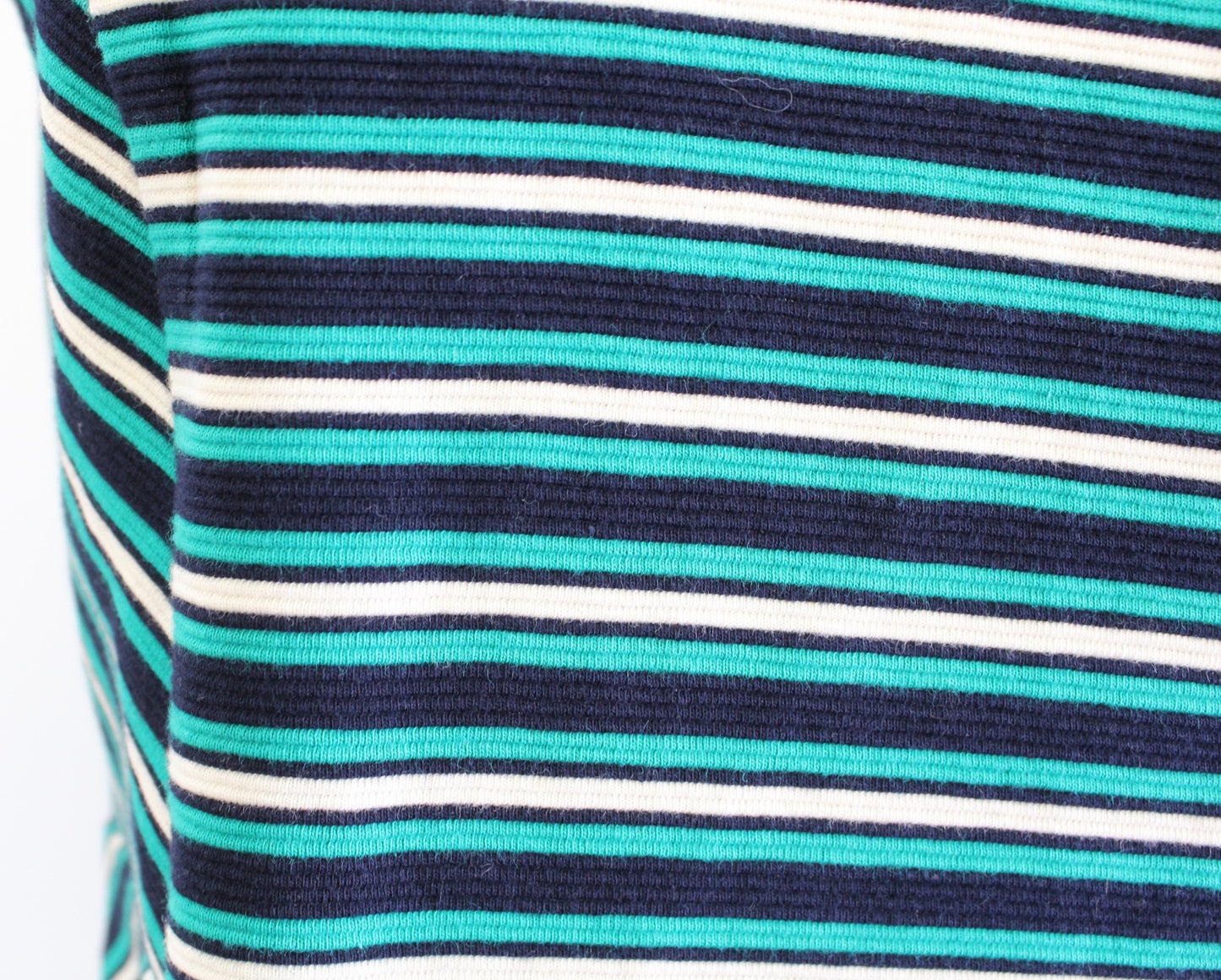 NWT Talbots Green Navy Blue Striped Short Sleeve Knit A Line Dress Size PM MP