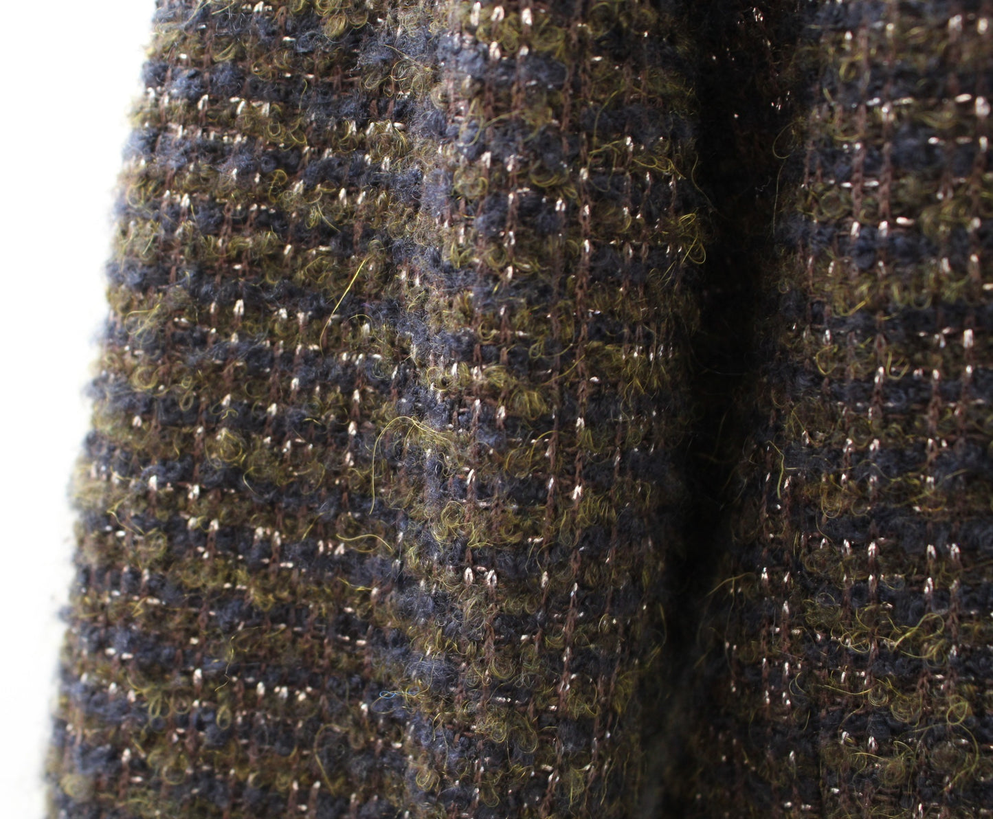 Talbots Knit in Italy Olive Green Navy Blue Tweed Blazer Jacket Size 6 Alpaca