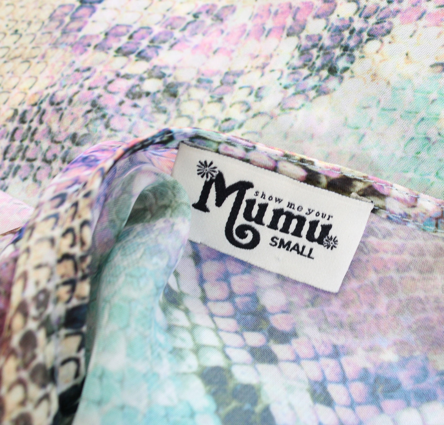 Show Me Your Mumu Felicity Snakeskin Print Tie Front Kimono Top Blouse Size S