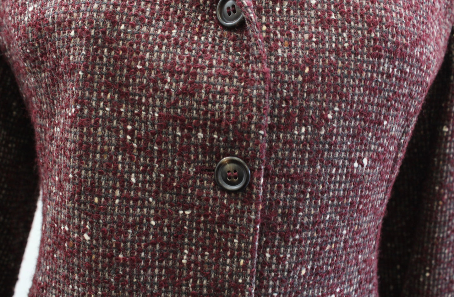 Vtg Piazza Sempione Burgundy Tweed Wool Alpaca Blend Blazer Jacket It 46 / S ?