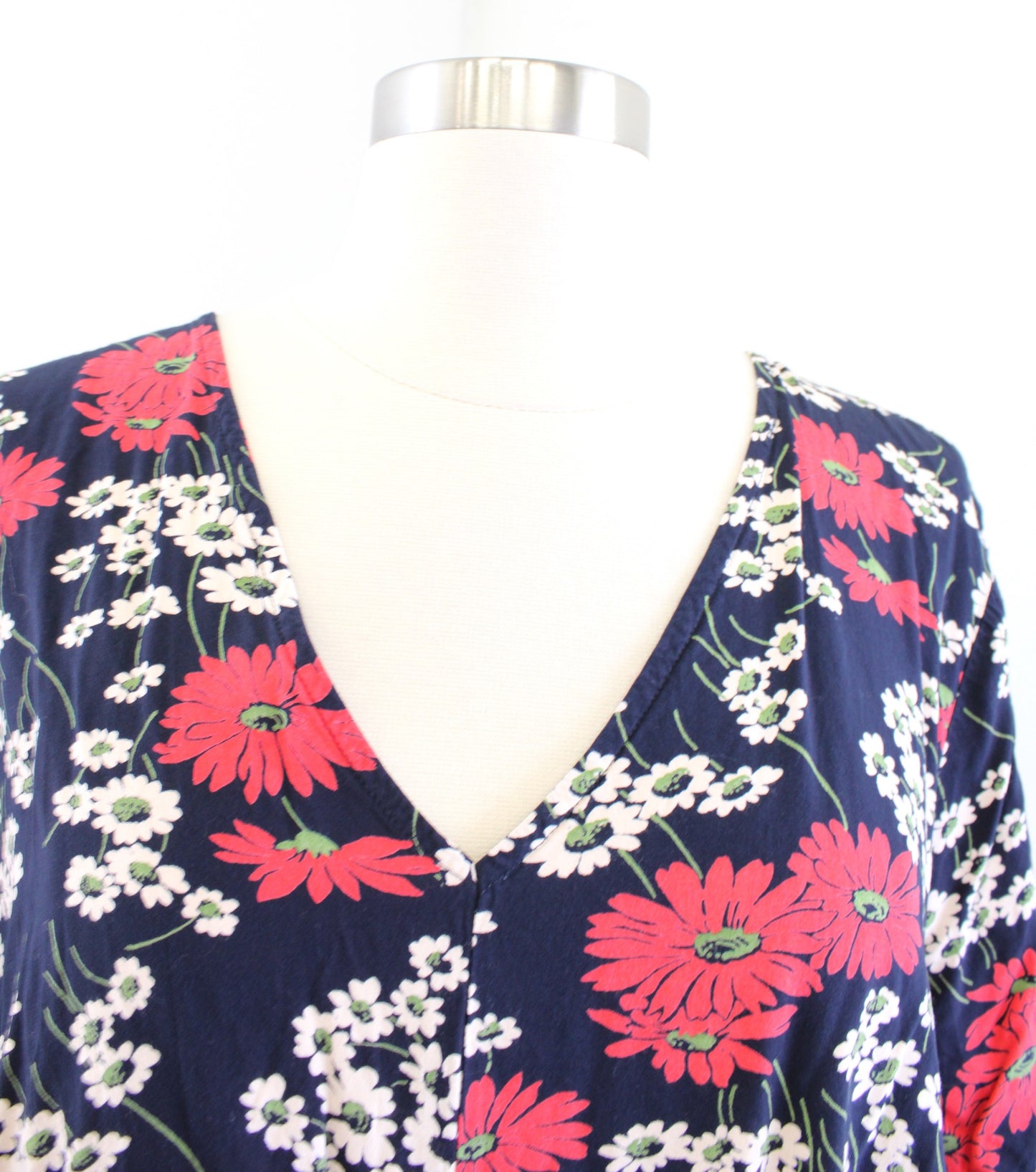 Madewell Novel Cropped Tie Front Top Blouse in Hillside Daisies Floral Size XL Short Sleeve