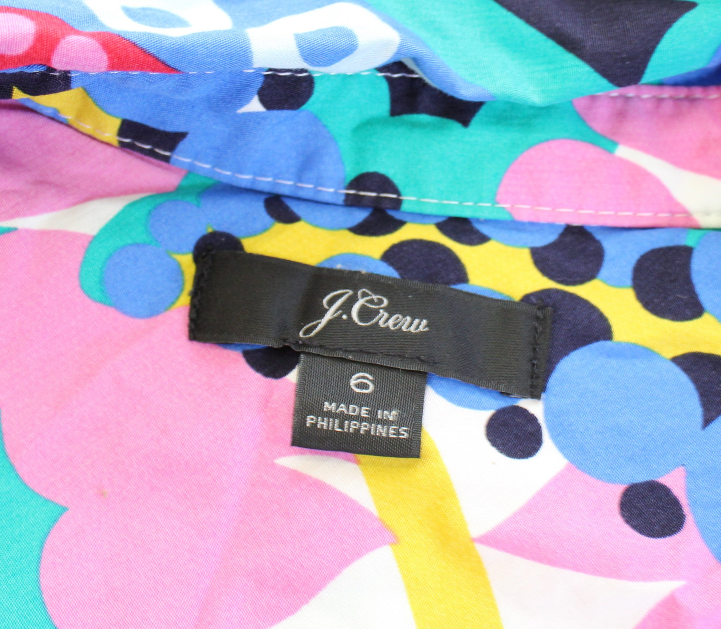 J Crew Classic Boy Fit Shirt in Ratti Kaleidoscope Print Size 6 Abstract Blouse Long Sleeve