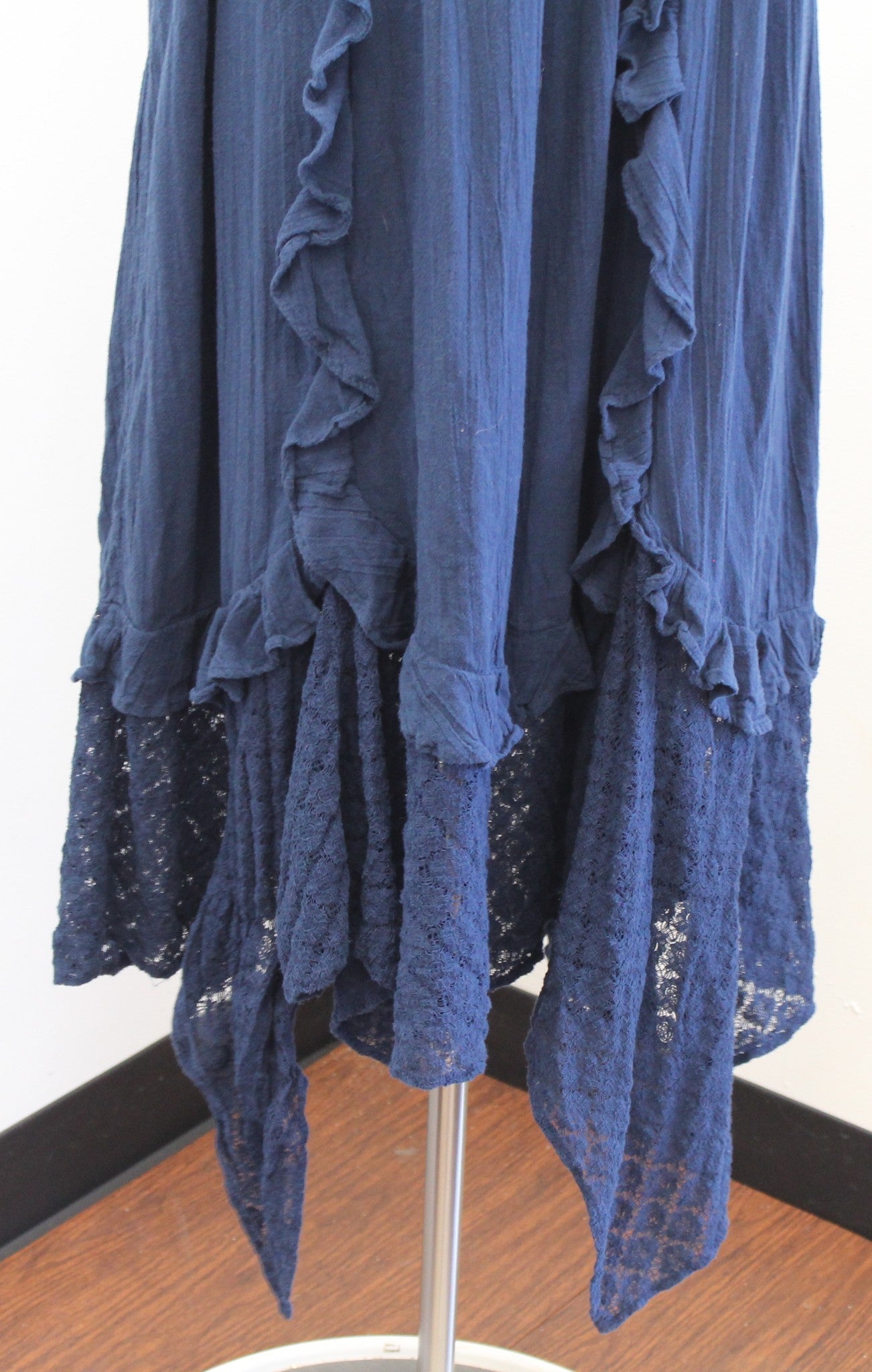 Free People Bring the Romance Lace Asymmetrical Hem Maxi Dress Size XS Boho