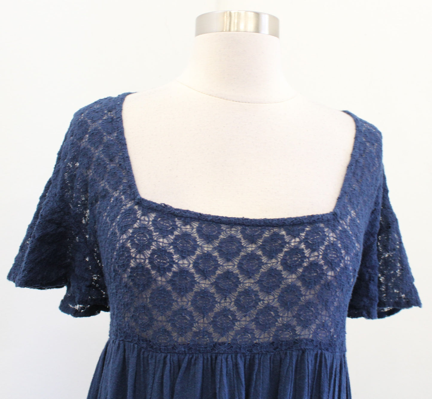 Free People Bring the Romance Lace Asymmetrical Hem Maxi Dress Size XS Boho