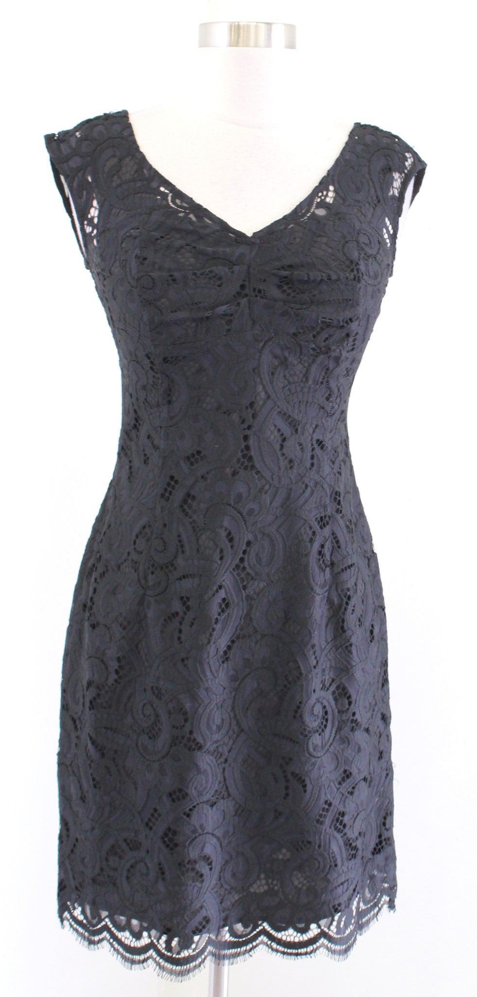 Lilly Pulitzer Rosaline Black About Face Lace Sheath Dress Size 0 V Neck