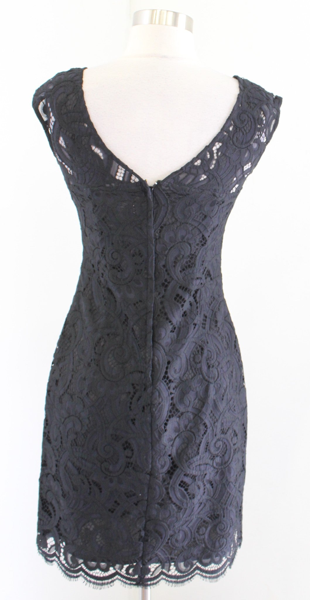 Lilly Pulitzer Rosaline Black About Face Lace Sheath Dress Size 0 V Neck