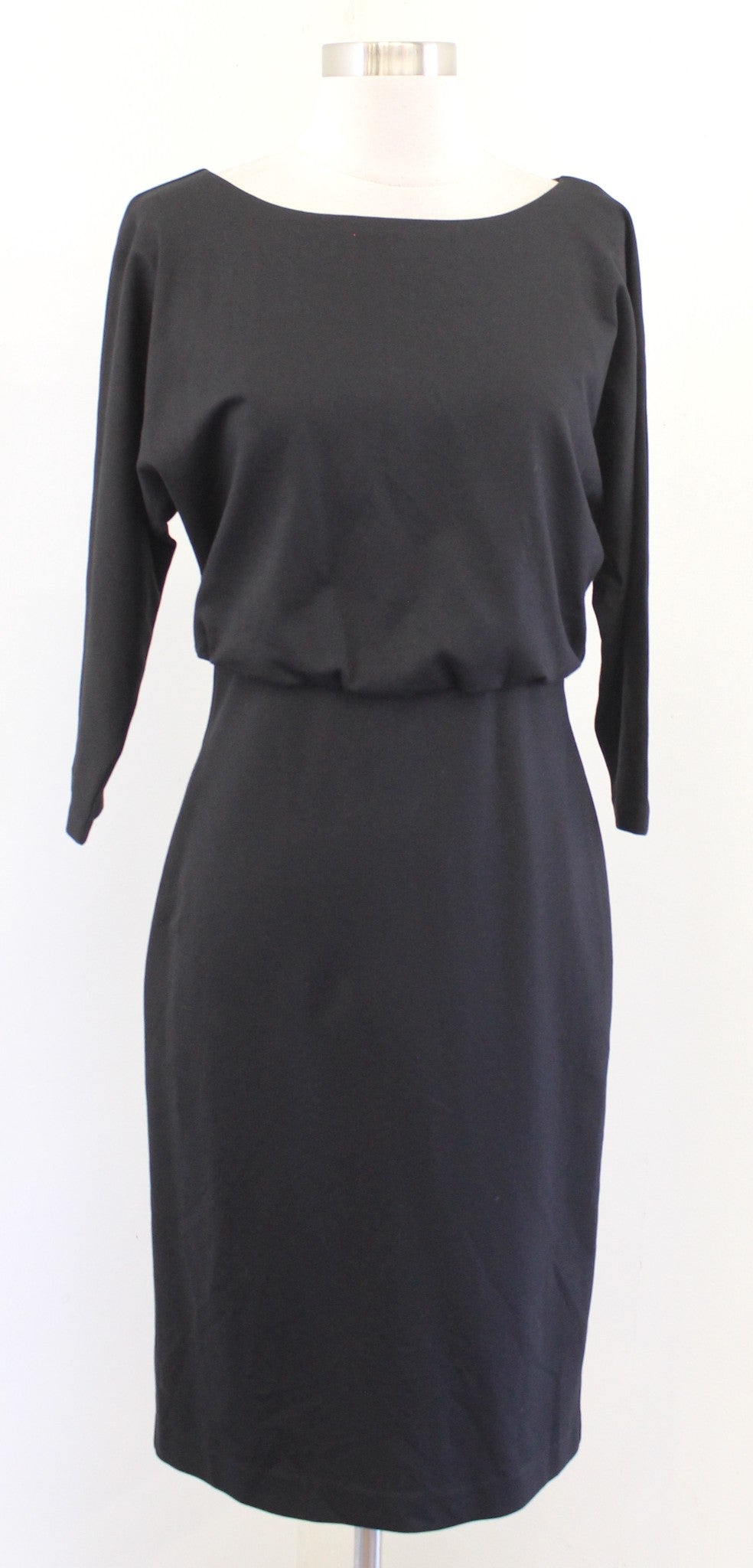 J McLaughlin Womens Solid Black Blouson Style 3/4 Sleeve Sheath Dress Size XS