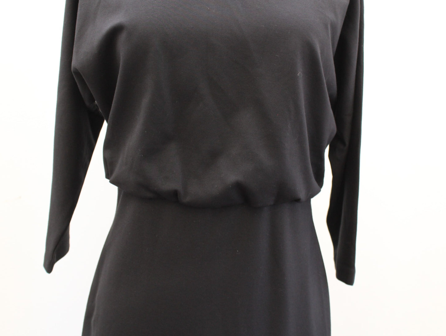 J McLaughlin Womens Solid Black Blouson Style 3/4 Sleeve Sheath Dress Size XS