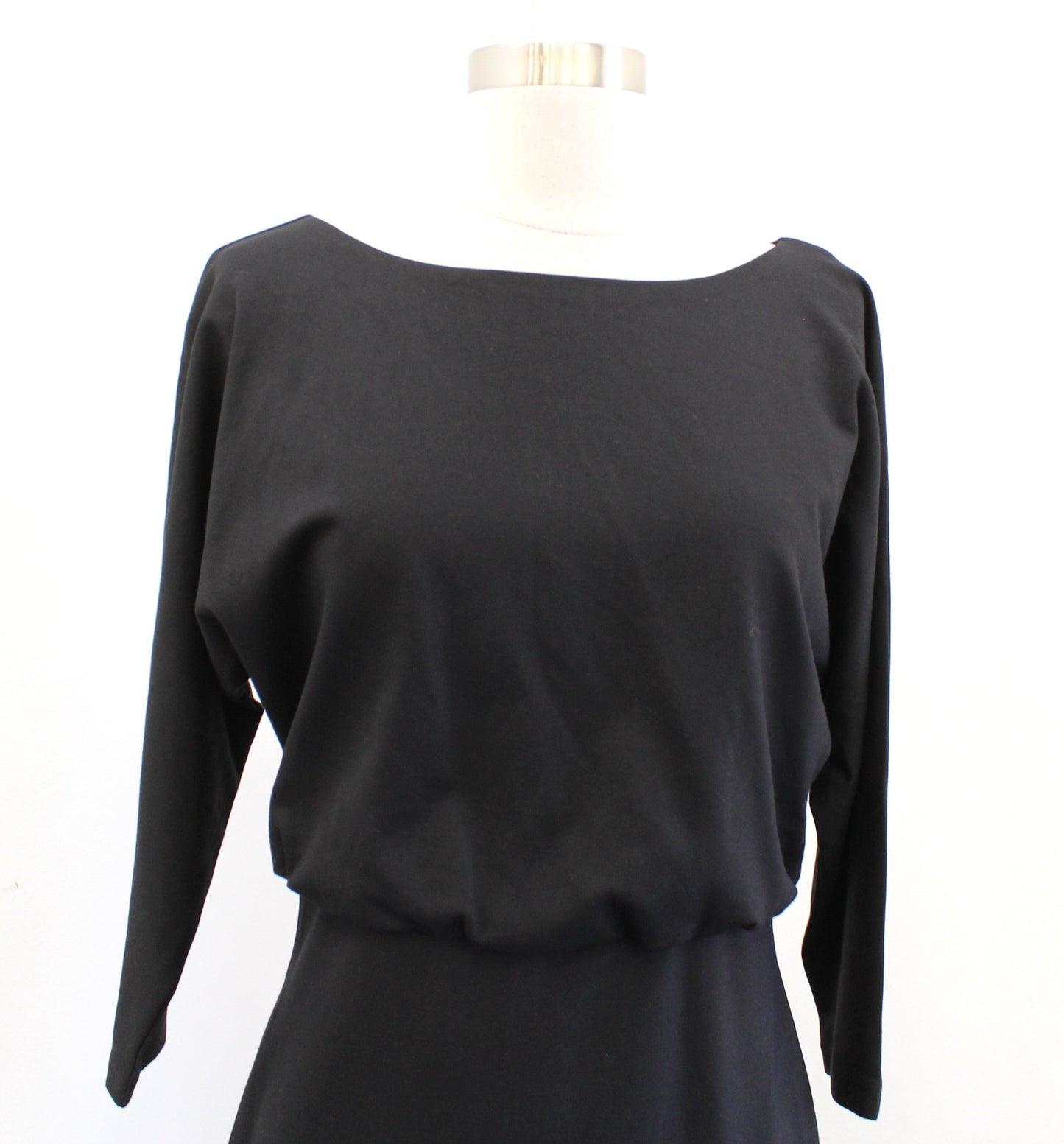 J McLaughlin Womens Solid Black Blouson Style 3/4 Sleeve Sheath Dress Size XS