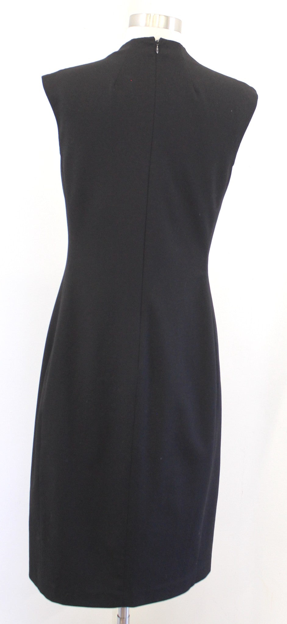 Lauren Ralph Lauren Solid Black Mock Neck Sleek Sheath Dress 6 Cocktail Career