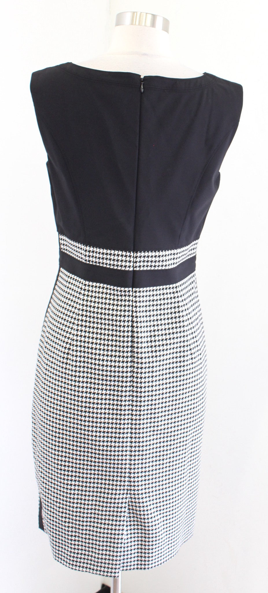 White House Black Market Houndstooth Color Block Contrast Sheath Dress Career 4