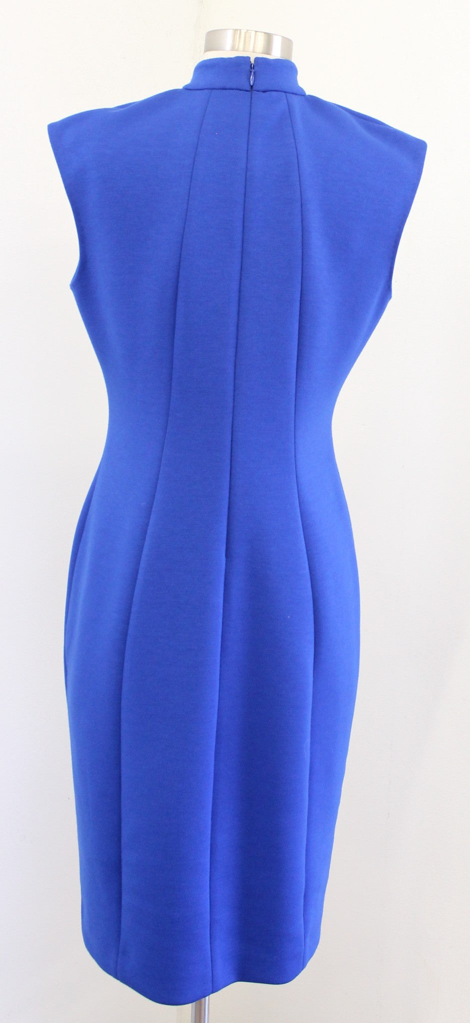 Elie Tahari Geraldine Solid Royal Blue Cap Sleeve Sheath Dress Size 8 Career