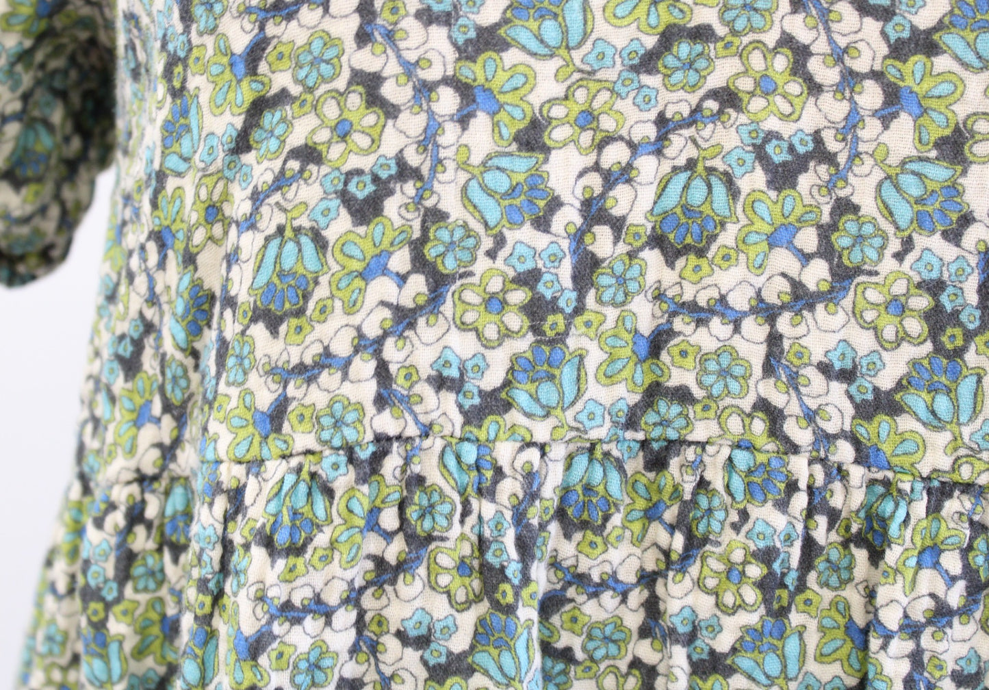 Marine Layer Jamie Gauzy Short Sleeve Floral Mini Dress Size XS Green Blue