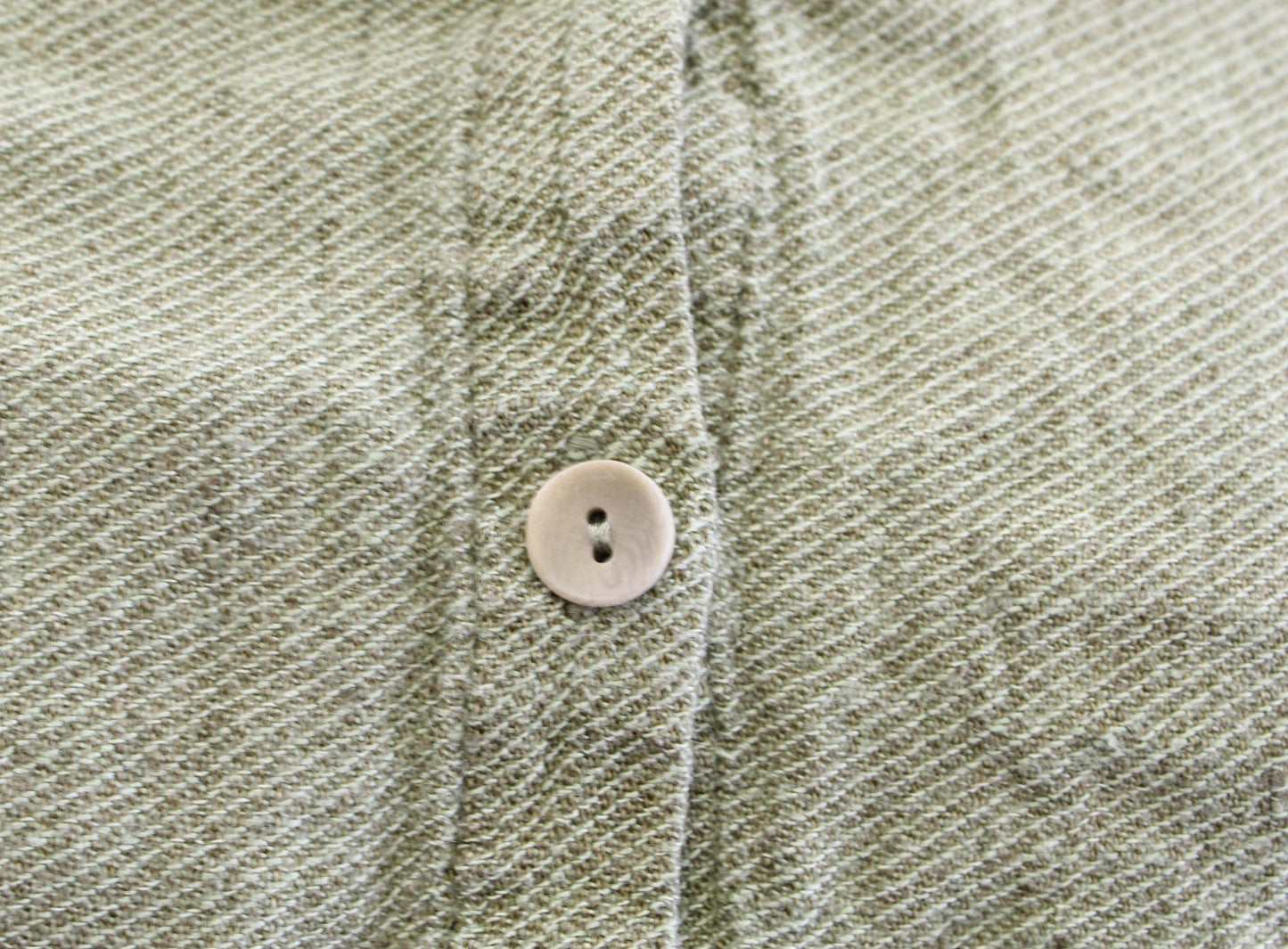 Flax Womens Green 100% Linen Button Front Fringe Trim Top Blouse Shirt SIze S