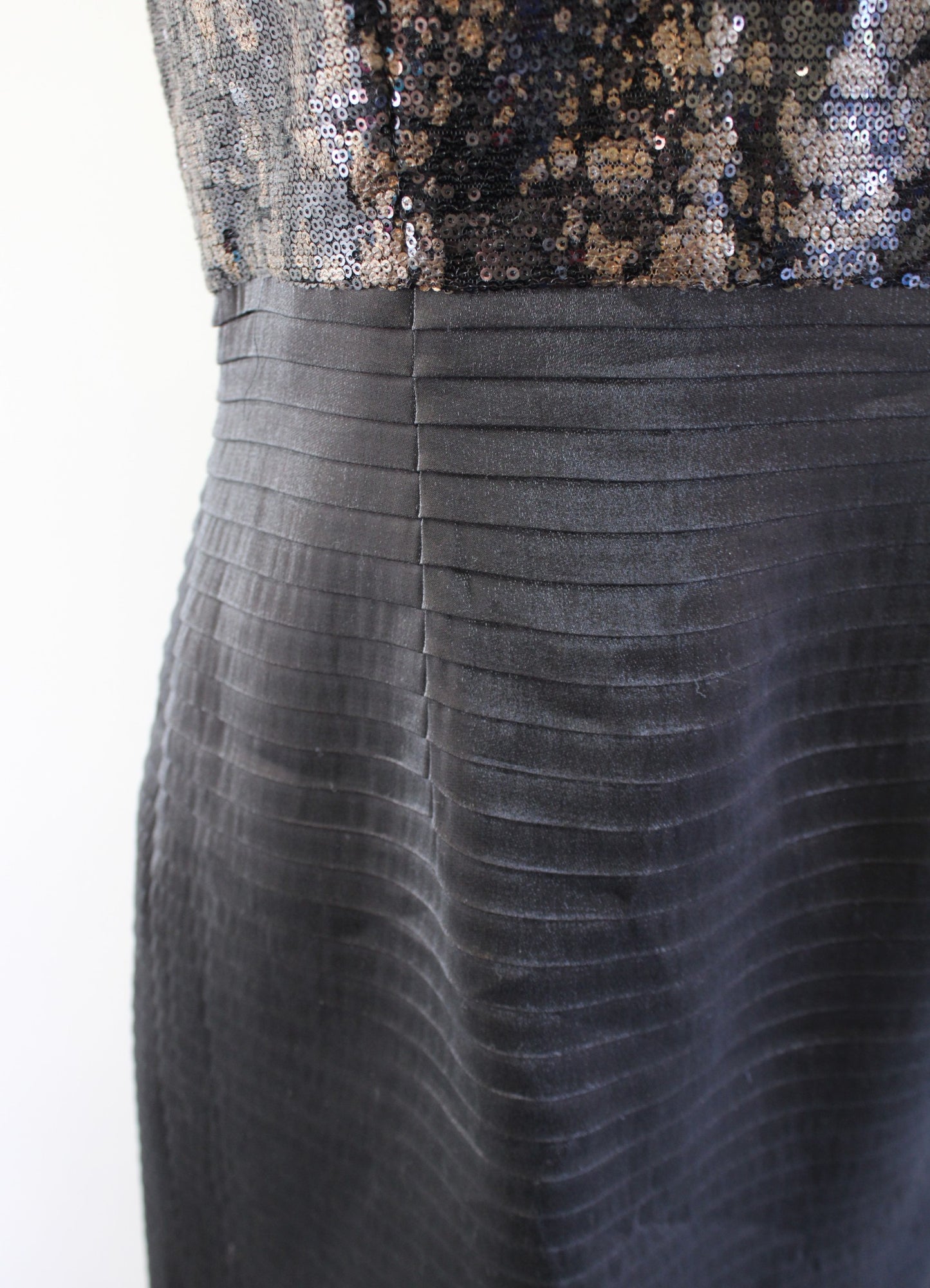 Kay Unger New York Black Brown Sequin Beaded Sheath Dress Cocktail Party Size 6