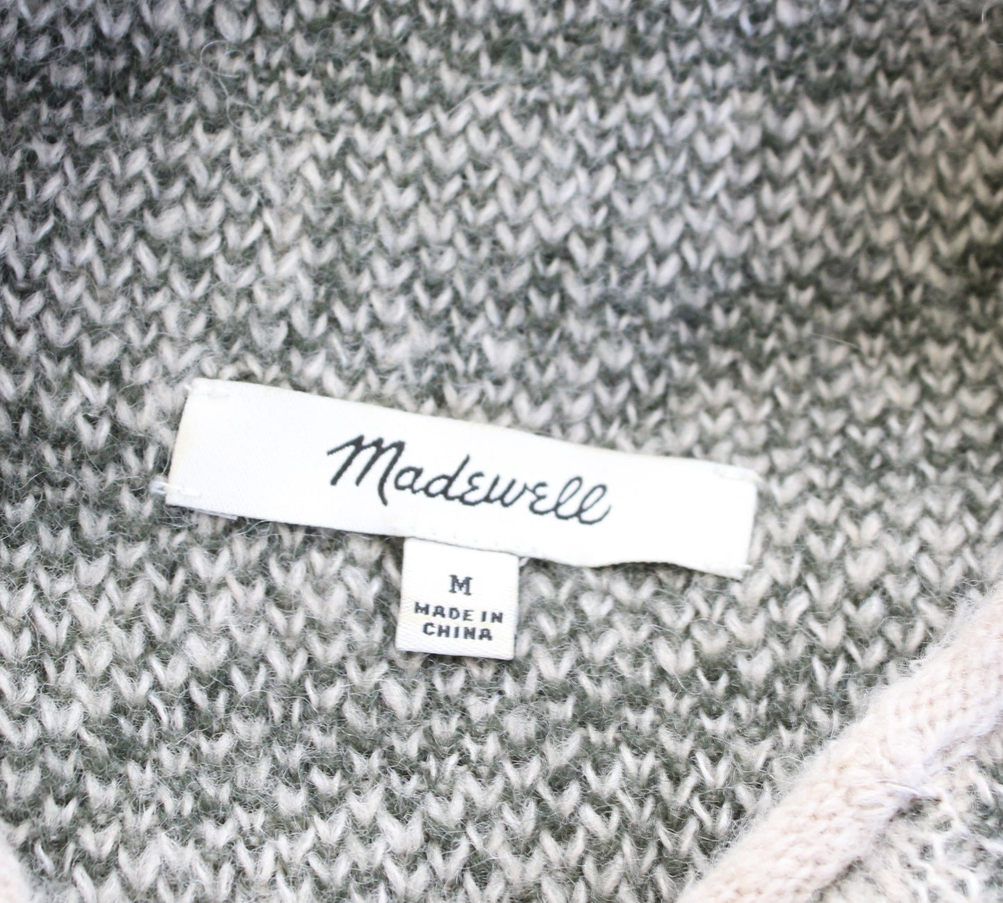 Madewell Thorton Mock Neck Pullover Sweater Size M Animal Print Alpaca Green