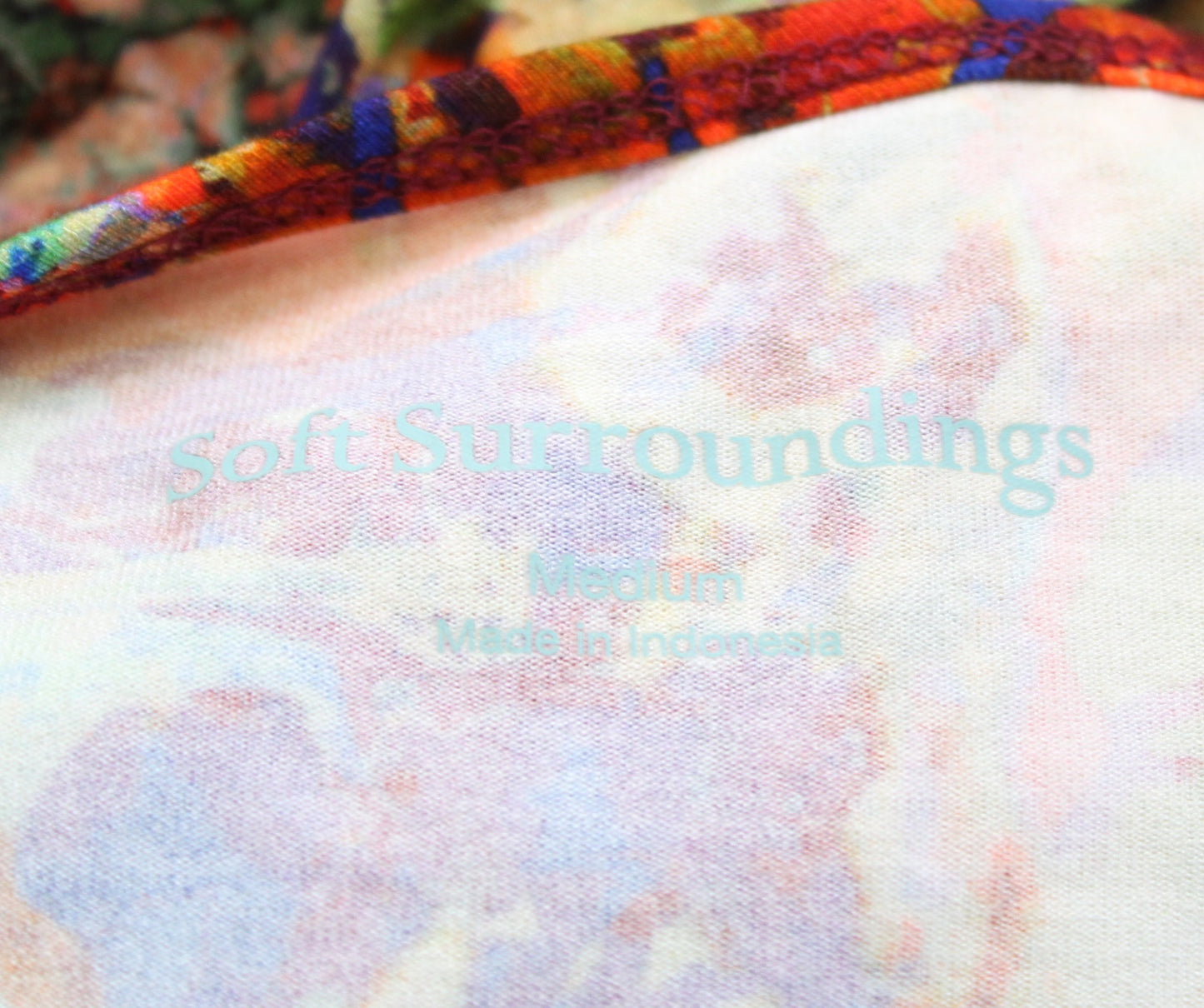 Soft Surroundings Estelle Colorful Abstract Floral Print Knit Maxi Dress Size M