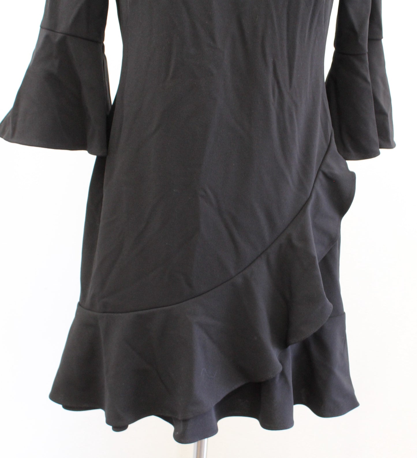 Lauren Ralph Lauren Womens Black Ruffle Flounce Bell Sleeve Sheath Dress Size 6P