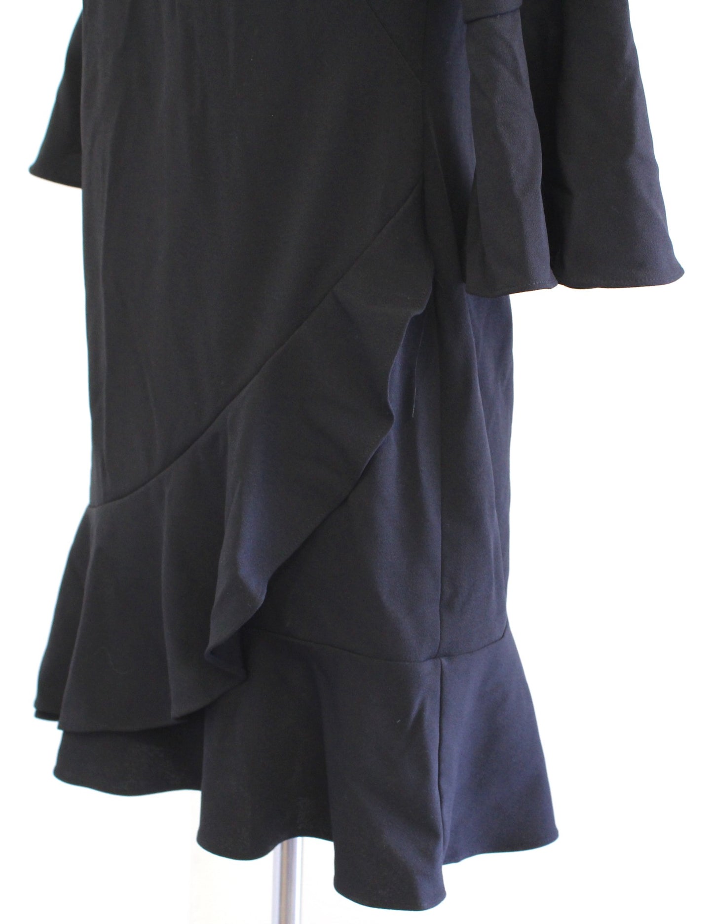 Lauren Ralph Lauren Womens Black Ruffle Flounce Bell Sleeve Sheath Dress Size 6P