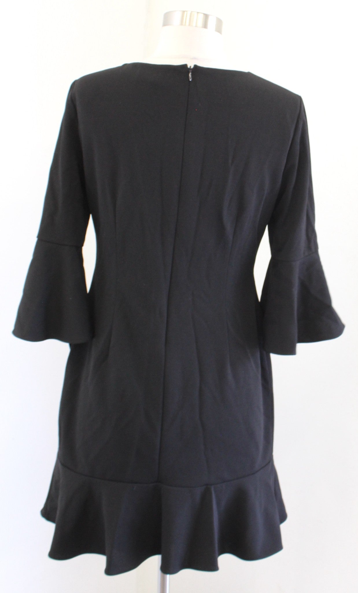 Lauren Ralph Lauren Womens Black Ruffle Flounce Bell Sleeve Sheath Dress Size 6P