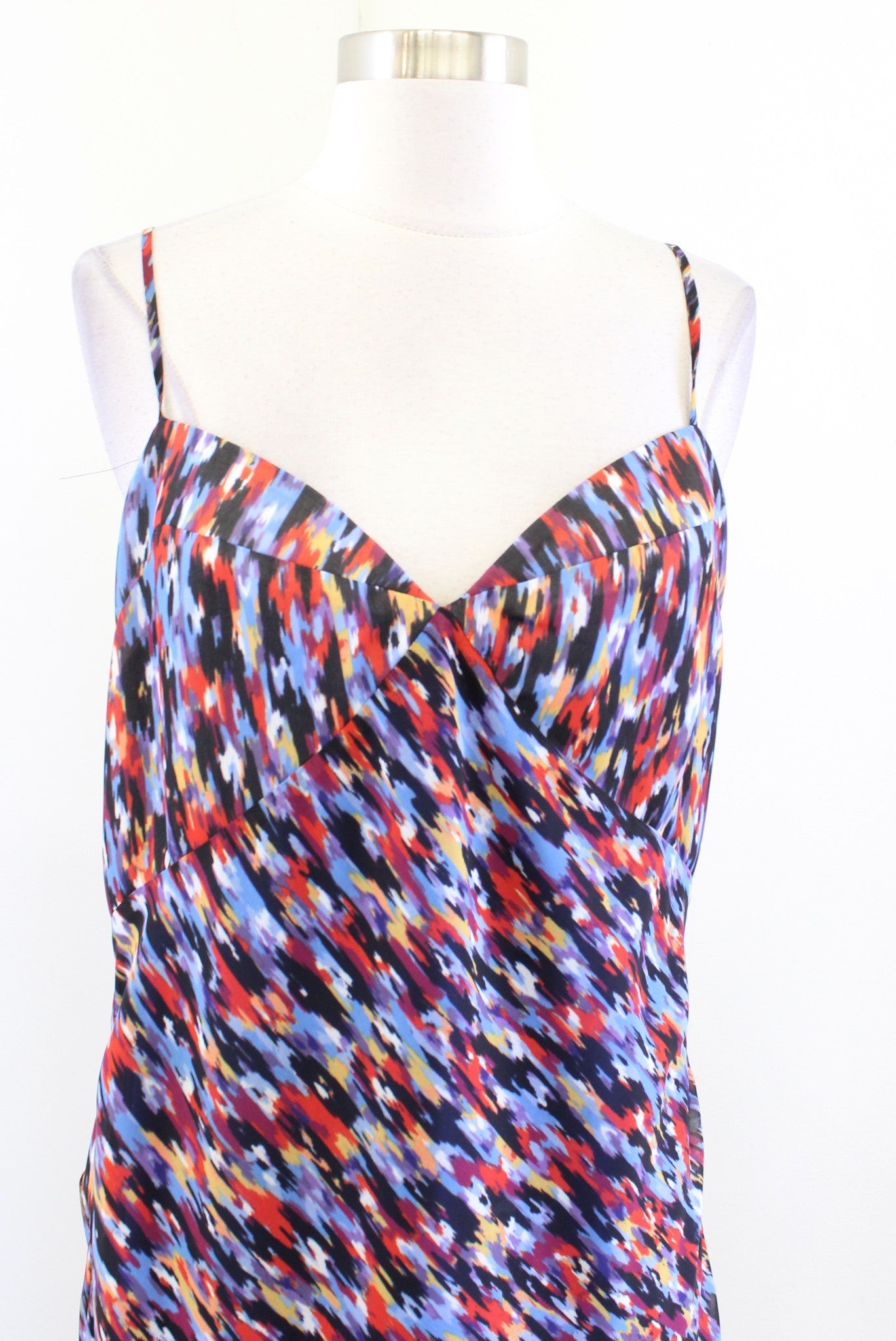 House of Harlow x Revolve Gemma Printed Midi Slip Dress Size L Open Back Blue