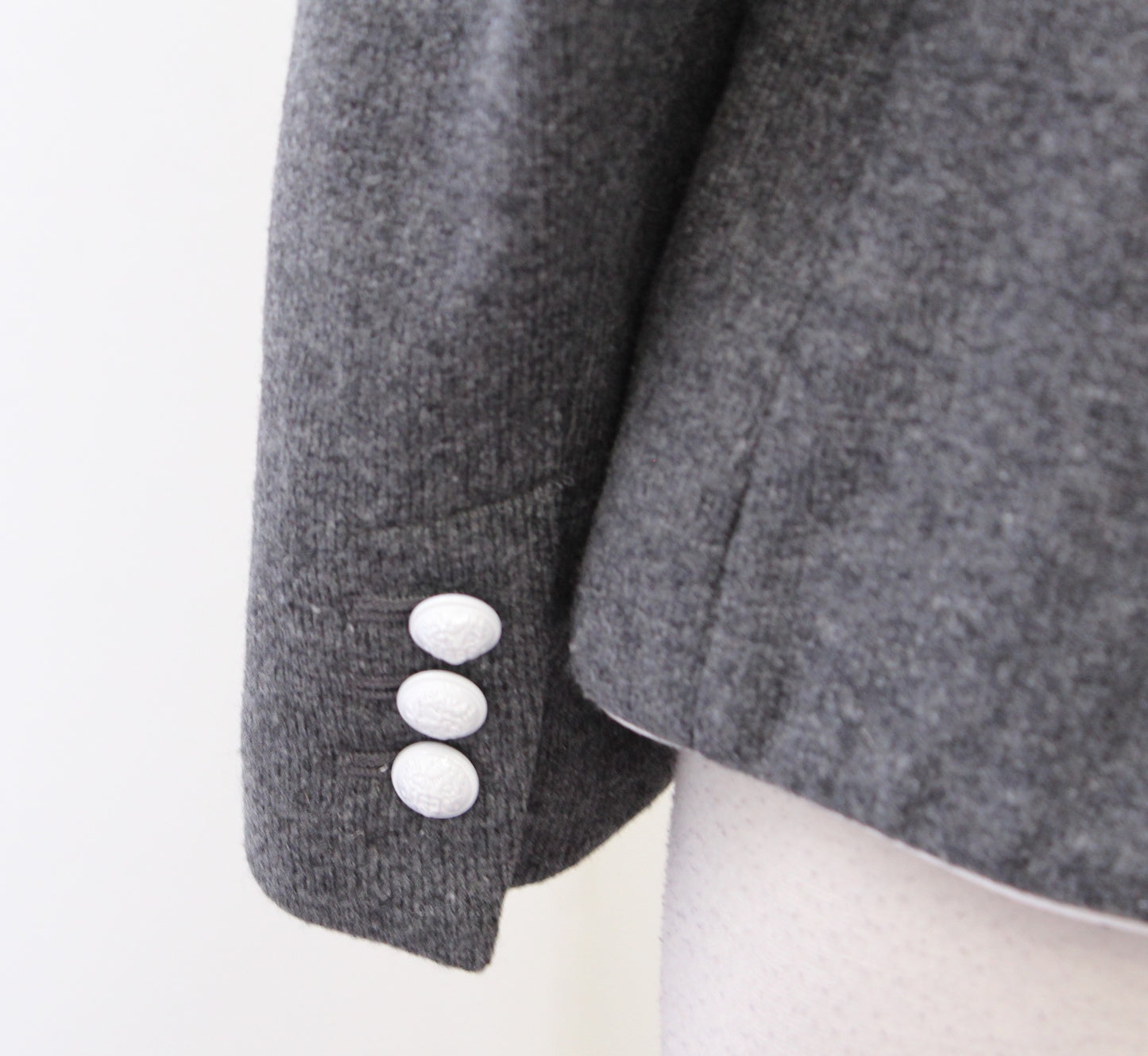 Banana Republic Charcoal Gray White Piped Trim Wool Blend Prep Blazer Jacket 2