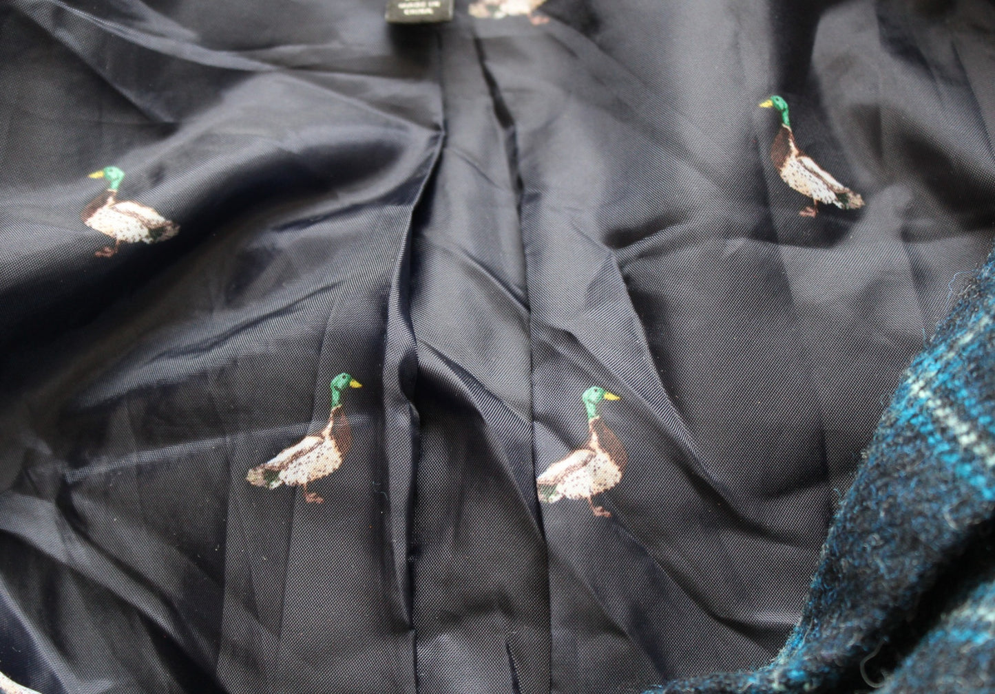 Talbots Woman Navy Blue Black Toned Plaid Wool Blend Blazer Jacket Size 18W