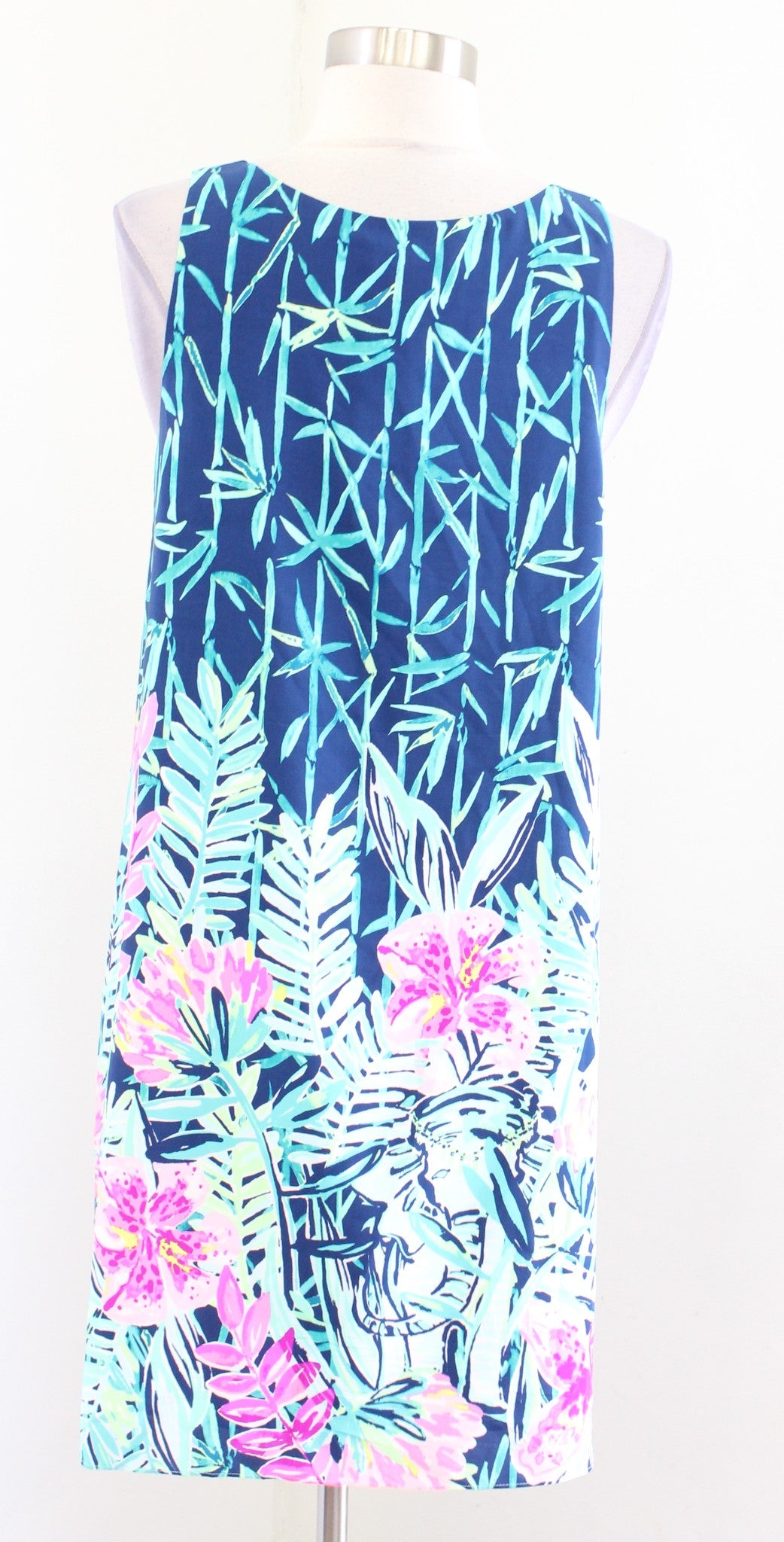 Lilly Pulitzer Jackie Silk Shift Dress Slathouse Soiree Engineer Size S Bamboo