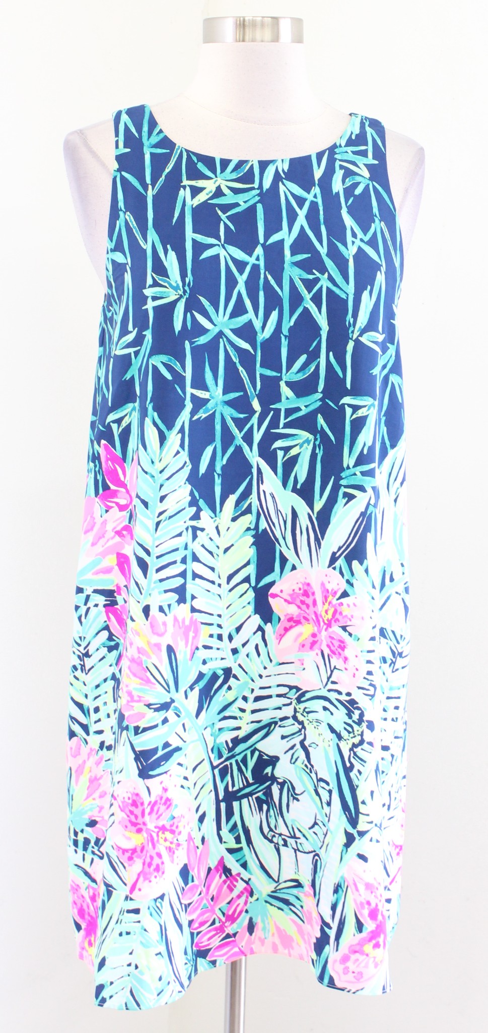 Lilly Pulitzer Jackie Silk Shift Dress Slathouse Soiree Engineer Size S Bamboo