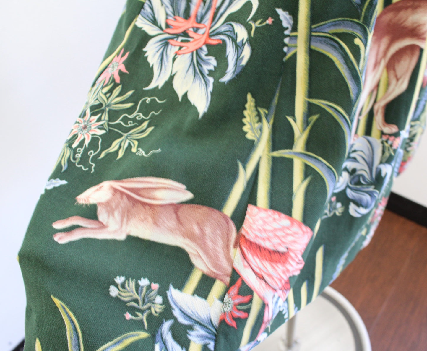 Ann Taylor Reed Garden Fluted Sleeve Animal Floral Print Dress Size 2 Green