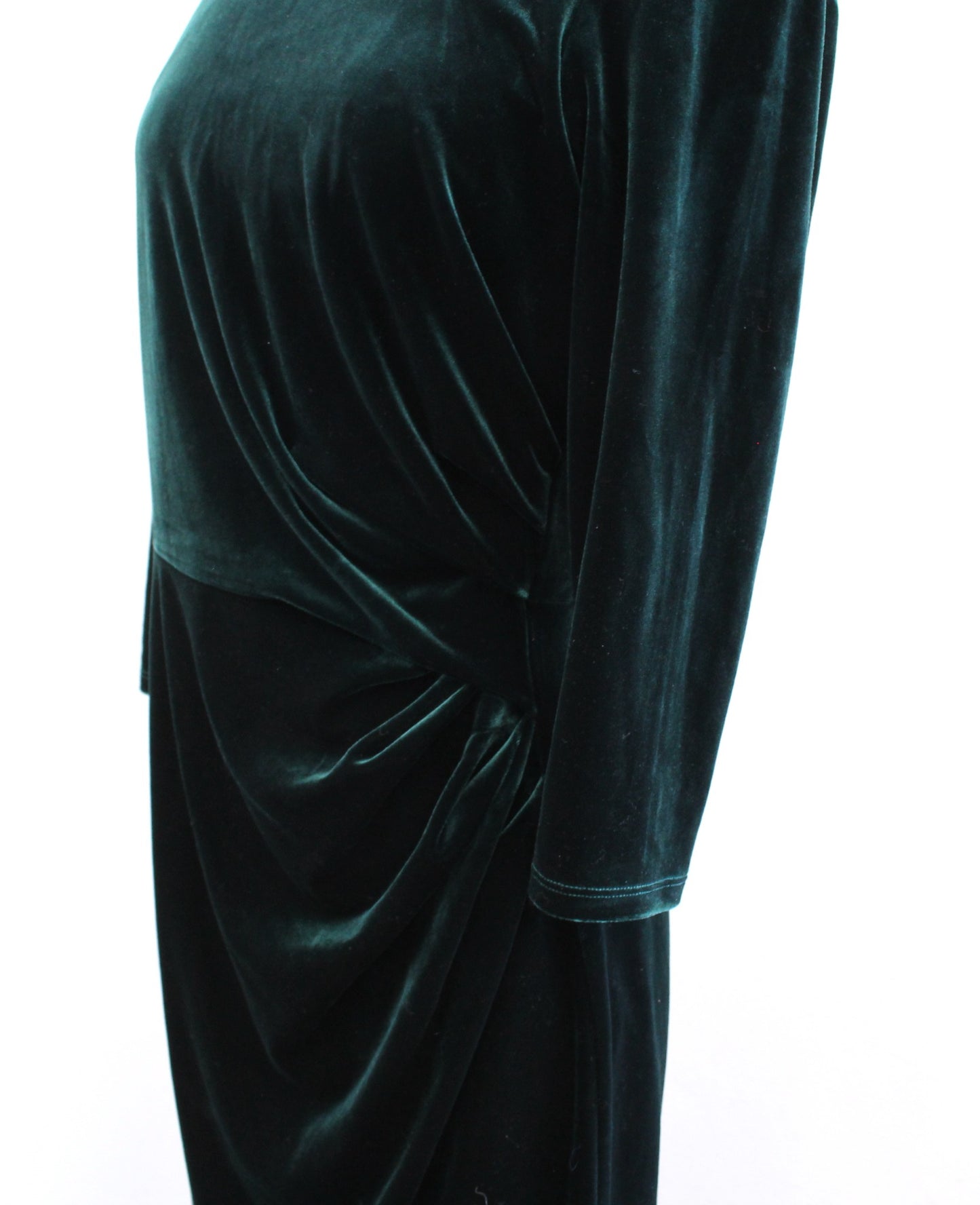 Eliza J Deep Green Emerald Velvet Ruched Sheath Dress Size 10 Holiday Cocktail