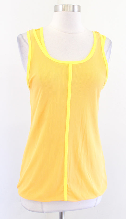 Adidas x Stella McCartney Orange Yellow Double Layer Tank Top Athletic Size M