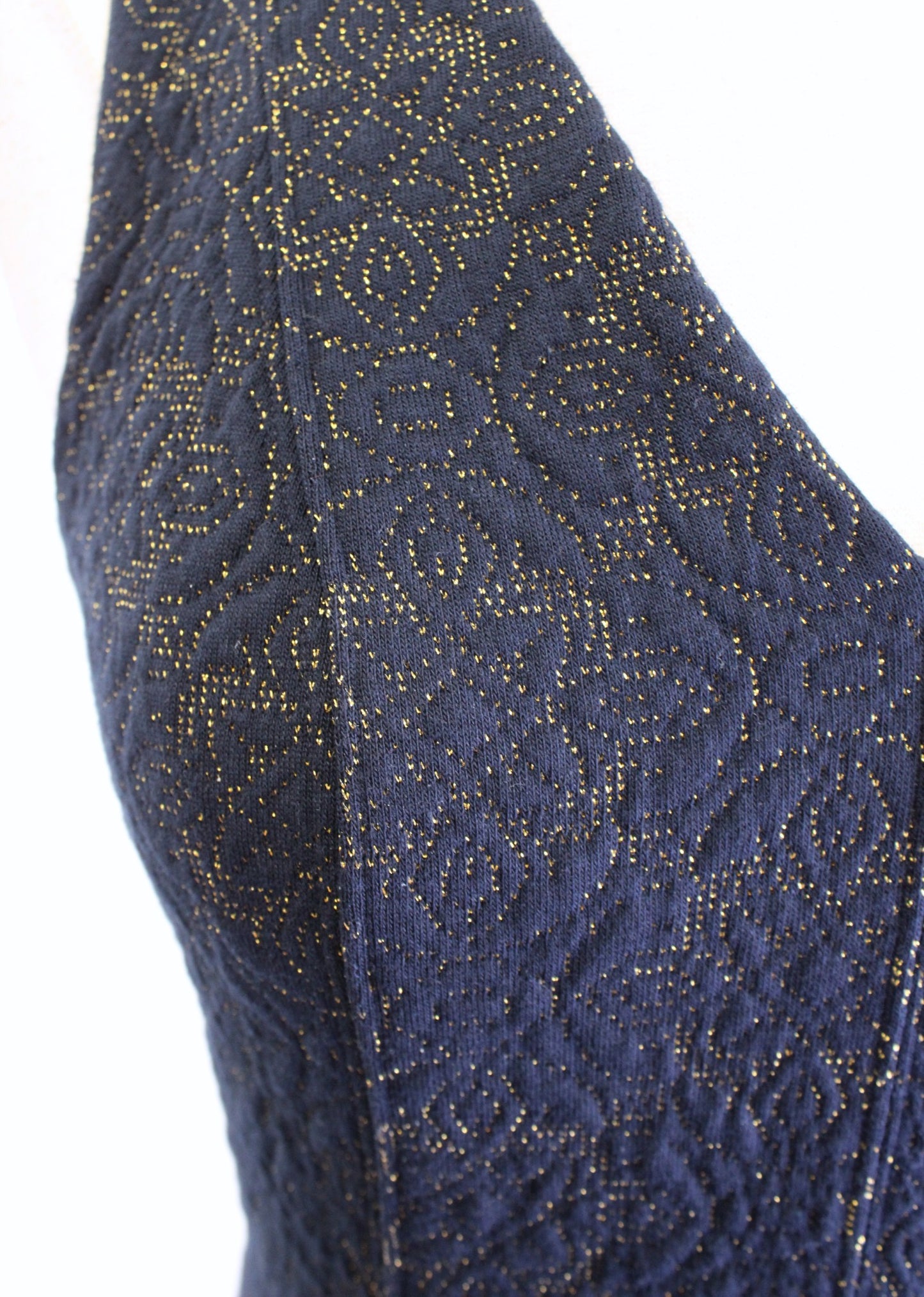 NWT Michael Kors Navy Blue Gold Medallion Jacquard A Line Sheath Dress XXS 2XS