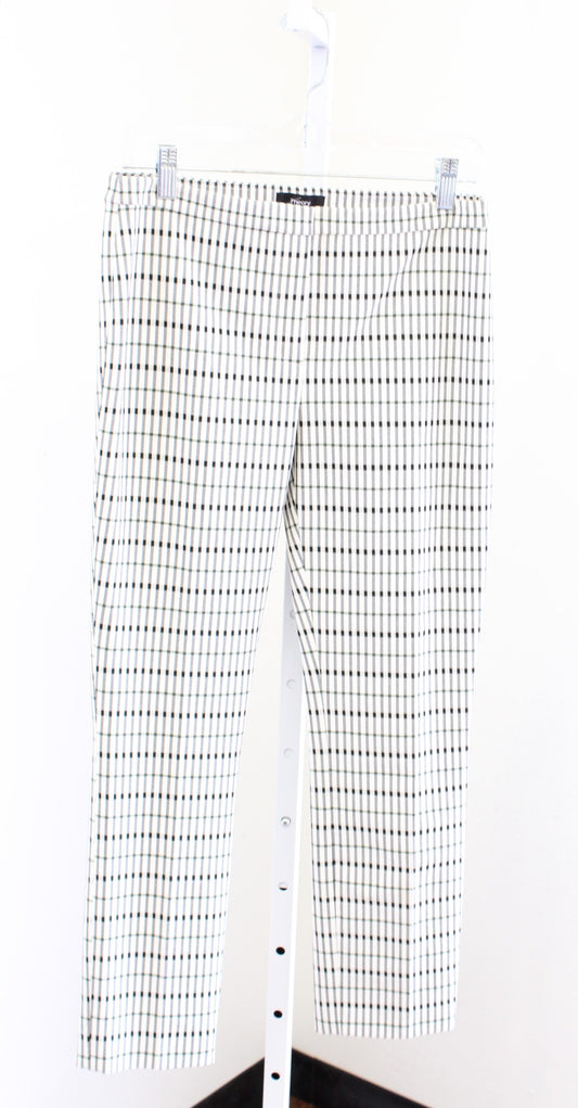 Theory Womens Classic Skinny Pant in Viscose Grid Size 4 Plaid Ankle Pants