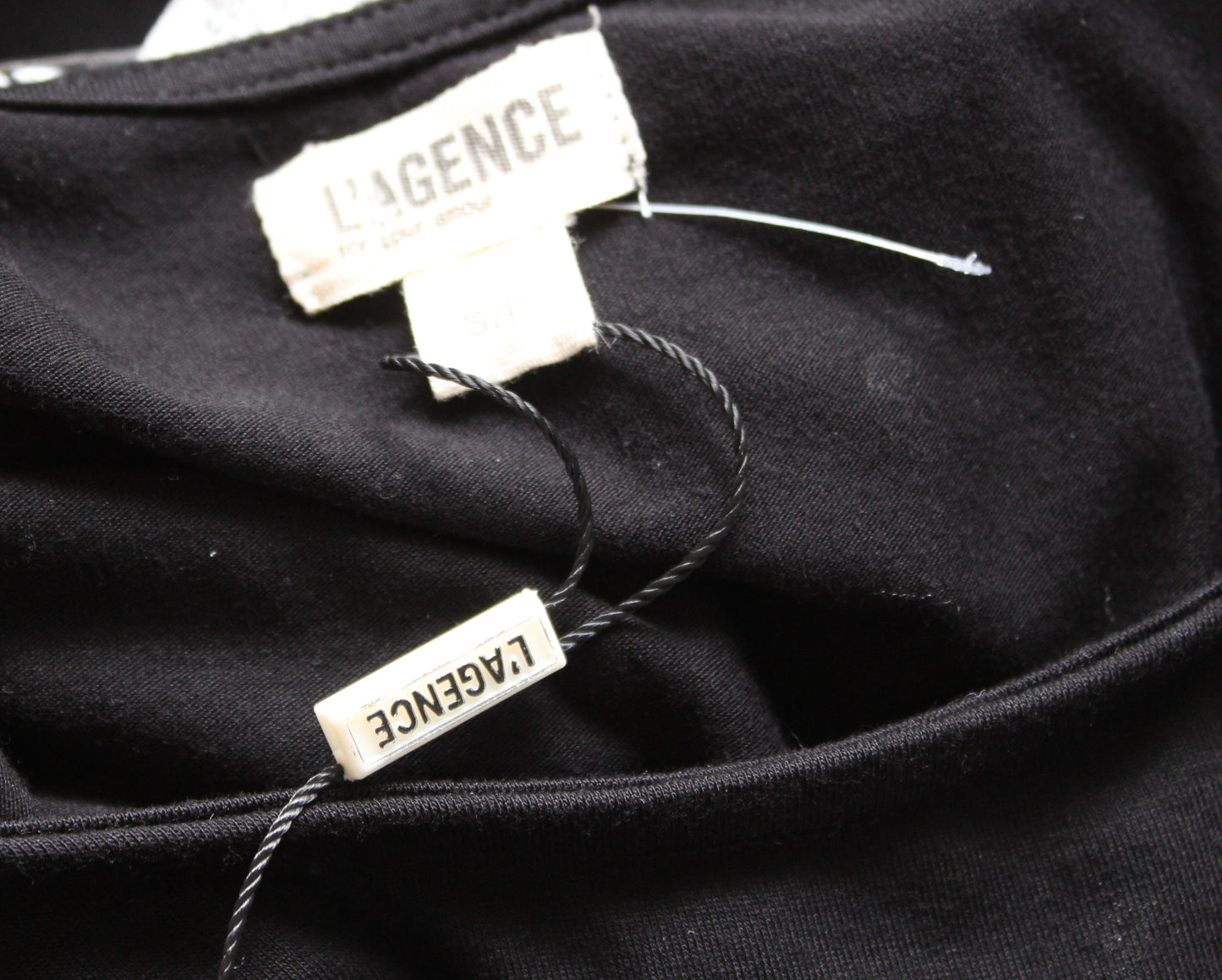 L'Agence Shelly Black Crystal Rhinestone Embellished Tank Top Size S Shell