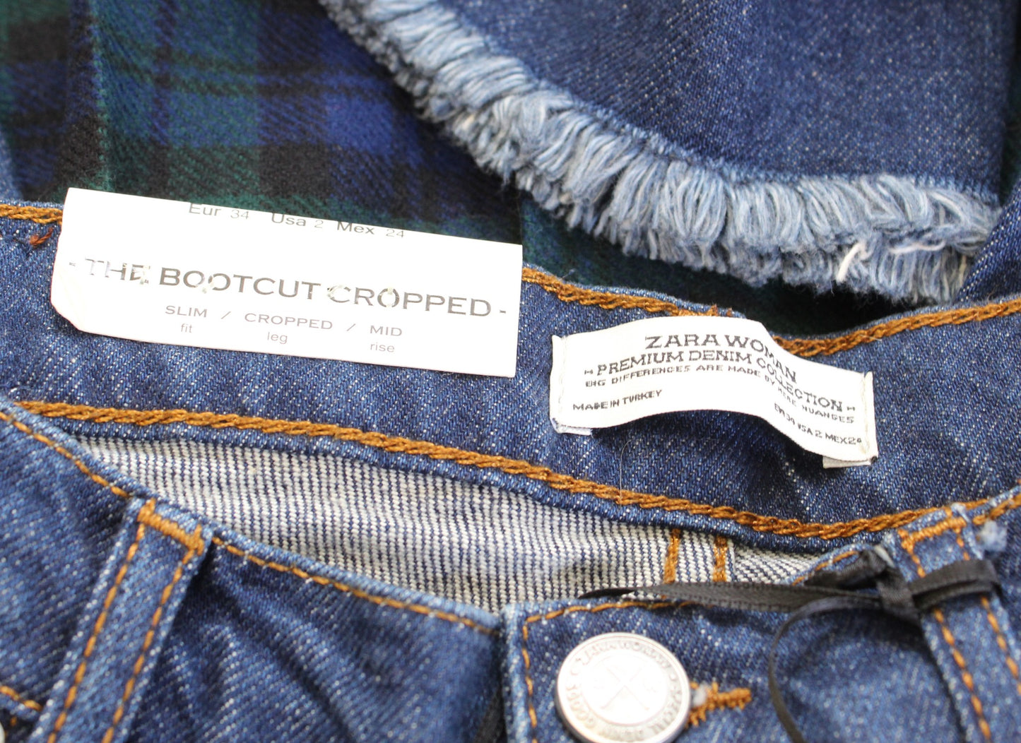 NWT Zara the Bootcut Cropped Floral Embroidered Jeans Size 2 Mid Rise Slim Fit