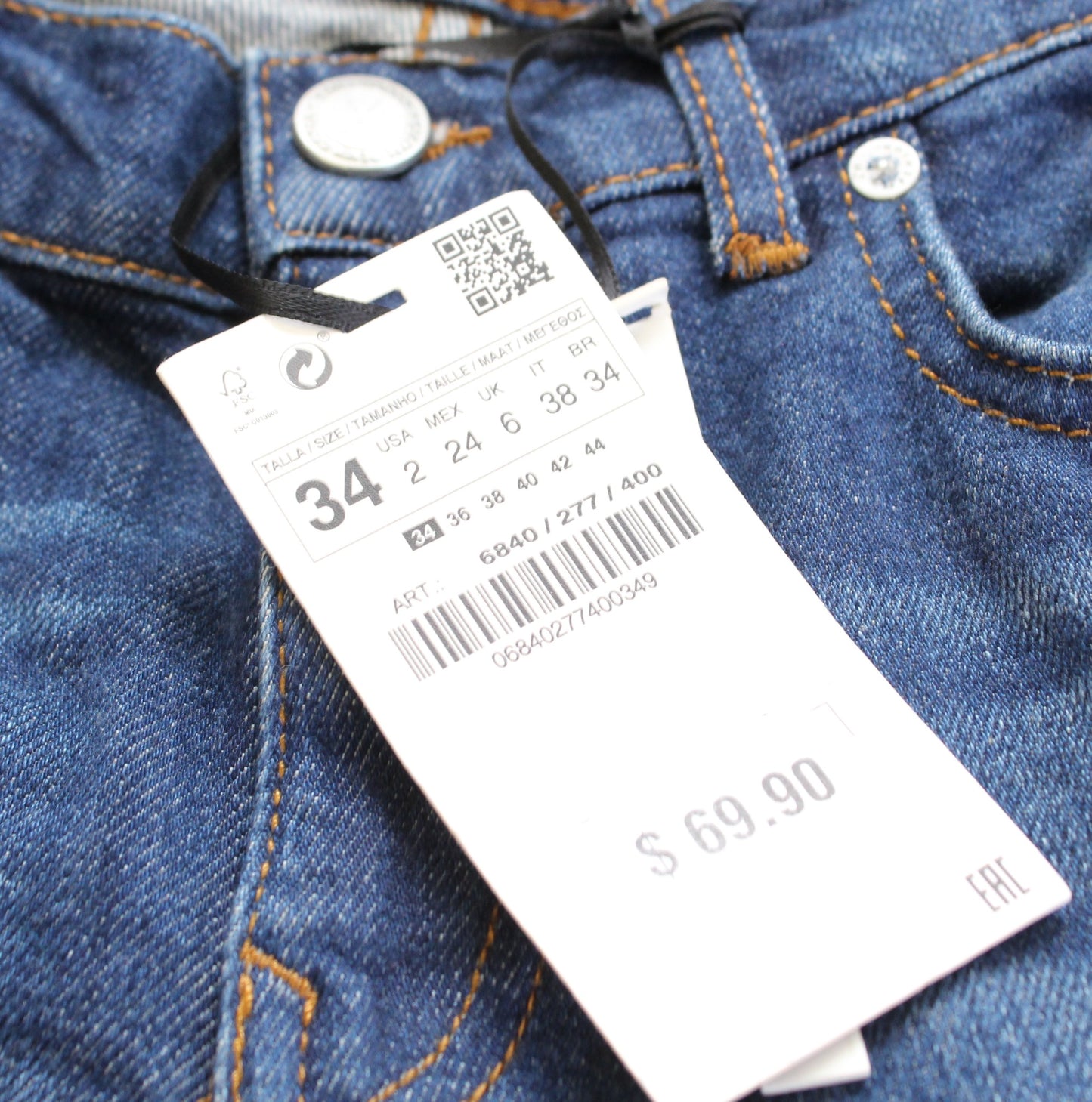 NWT Zara the Bootcut Cropped Floral Embroidered Jeans Size 2 Mid Rise Slim Fit