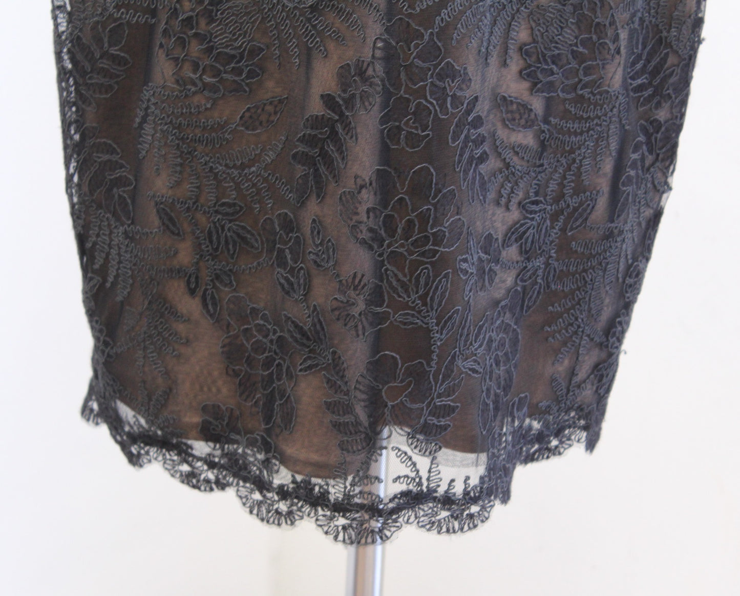 Tadashi Shoji Zuri Black Lace Illusion Sheath Dress Sz 12 Cocktail Evening