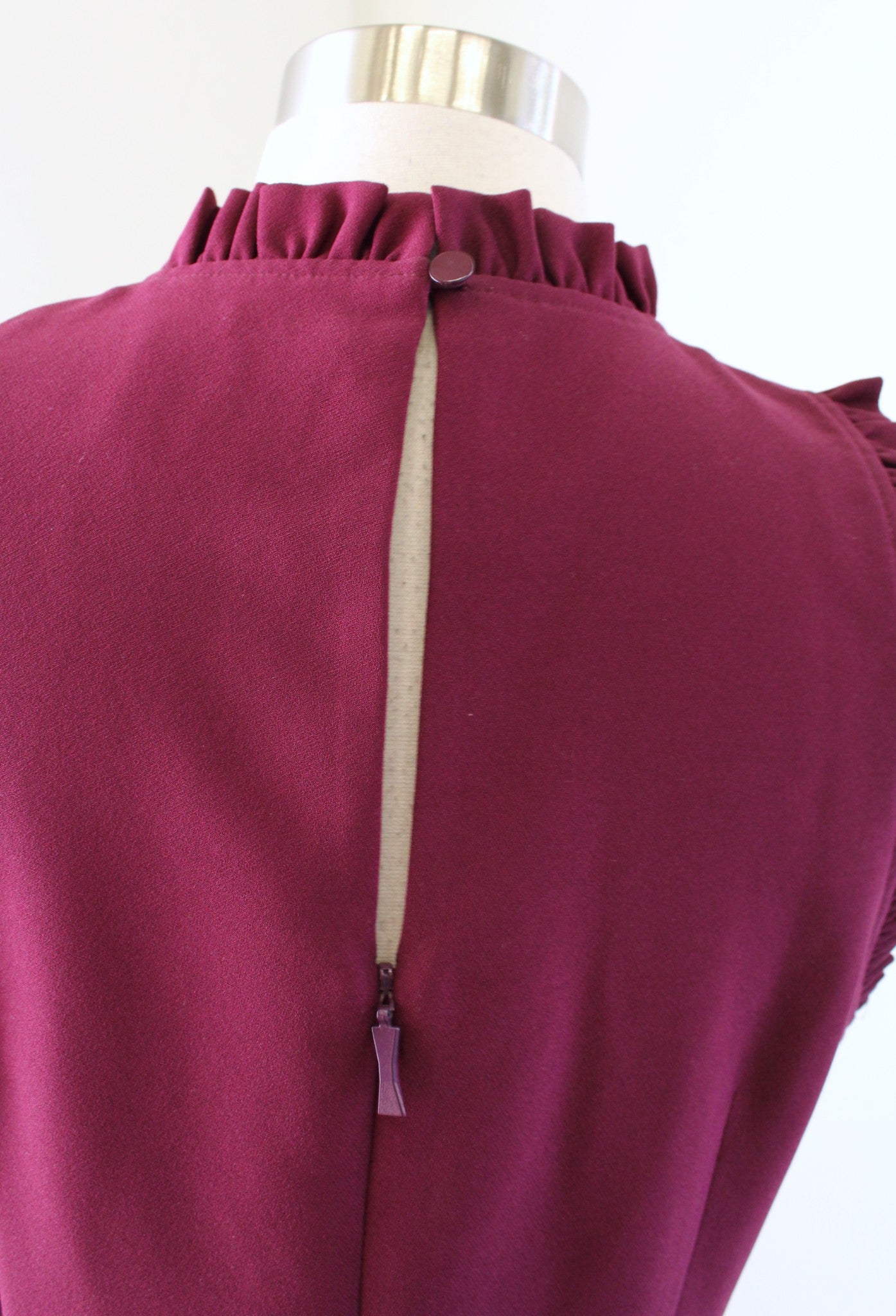 Kate Spade Deep Cherry Burgundy Ruffle Fit and Flare Dress Size 6 Cocktail