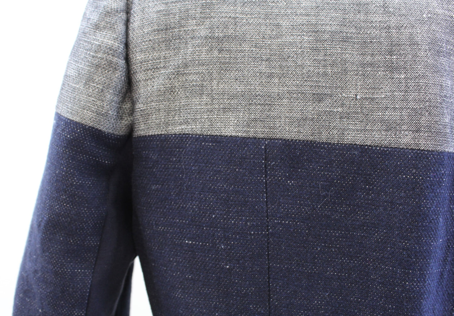 NWT BCBG Max Azria Cliff Navy Blue Gray Color Block Blazer Jacket Size S Linen