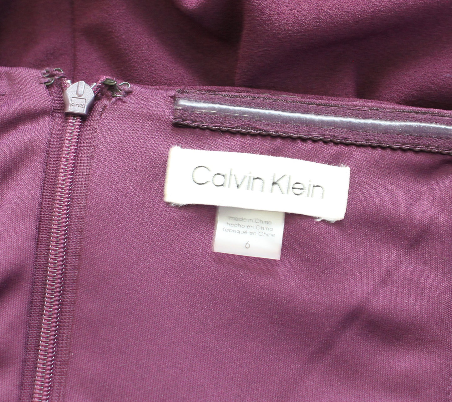 Calvin Klein Plum Off the Shoulder Bell Sleeve Sheath Dress Size 6 Cocktail