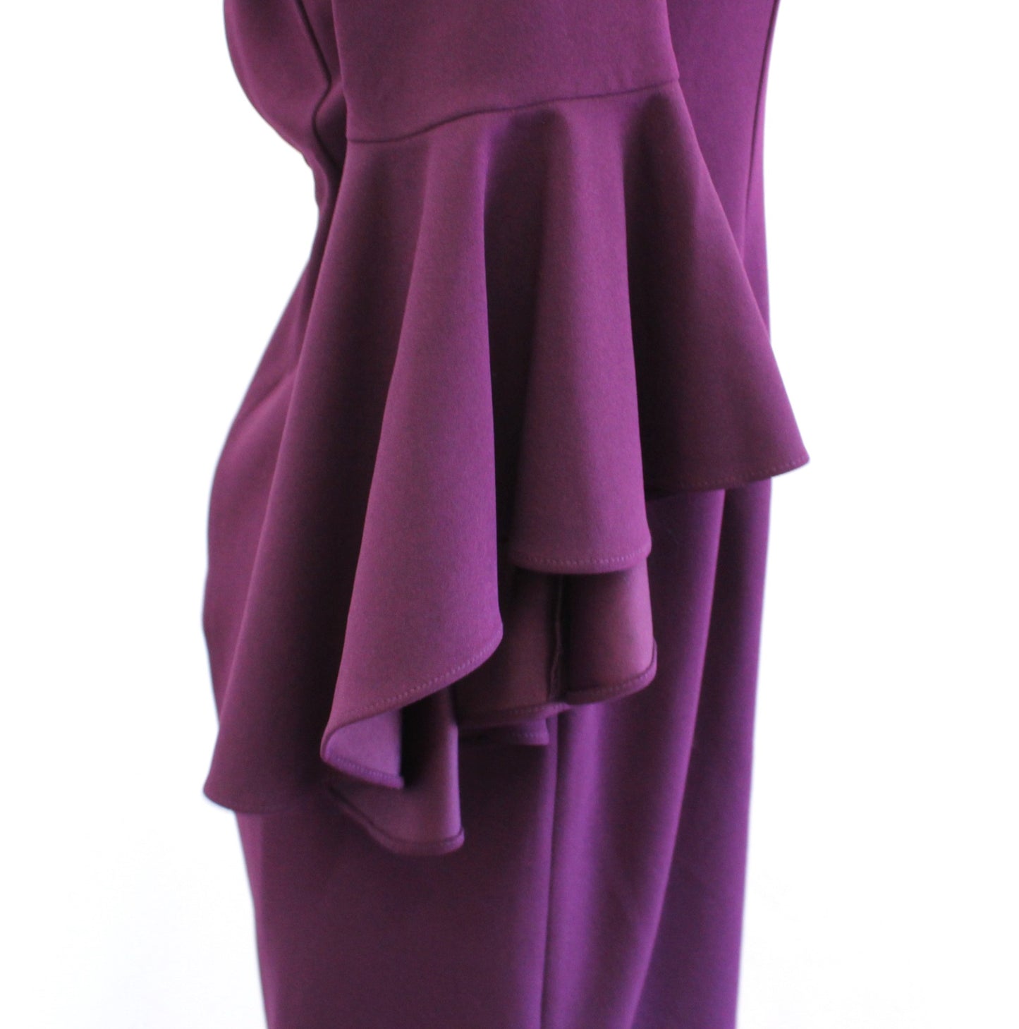 Calvin Klein Plum Off the Shoulder Bell Sleeve Sheath Dress Size 6 Cocktail