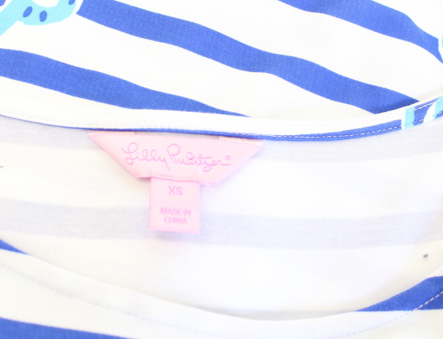 Lilly Pulitzer Womens Nila Dress Brilliant Blue Moon Jellies Stripe Size XS